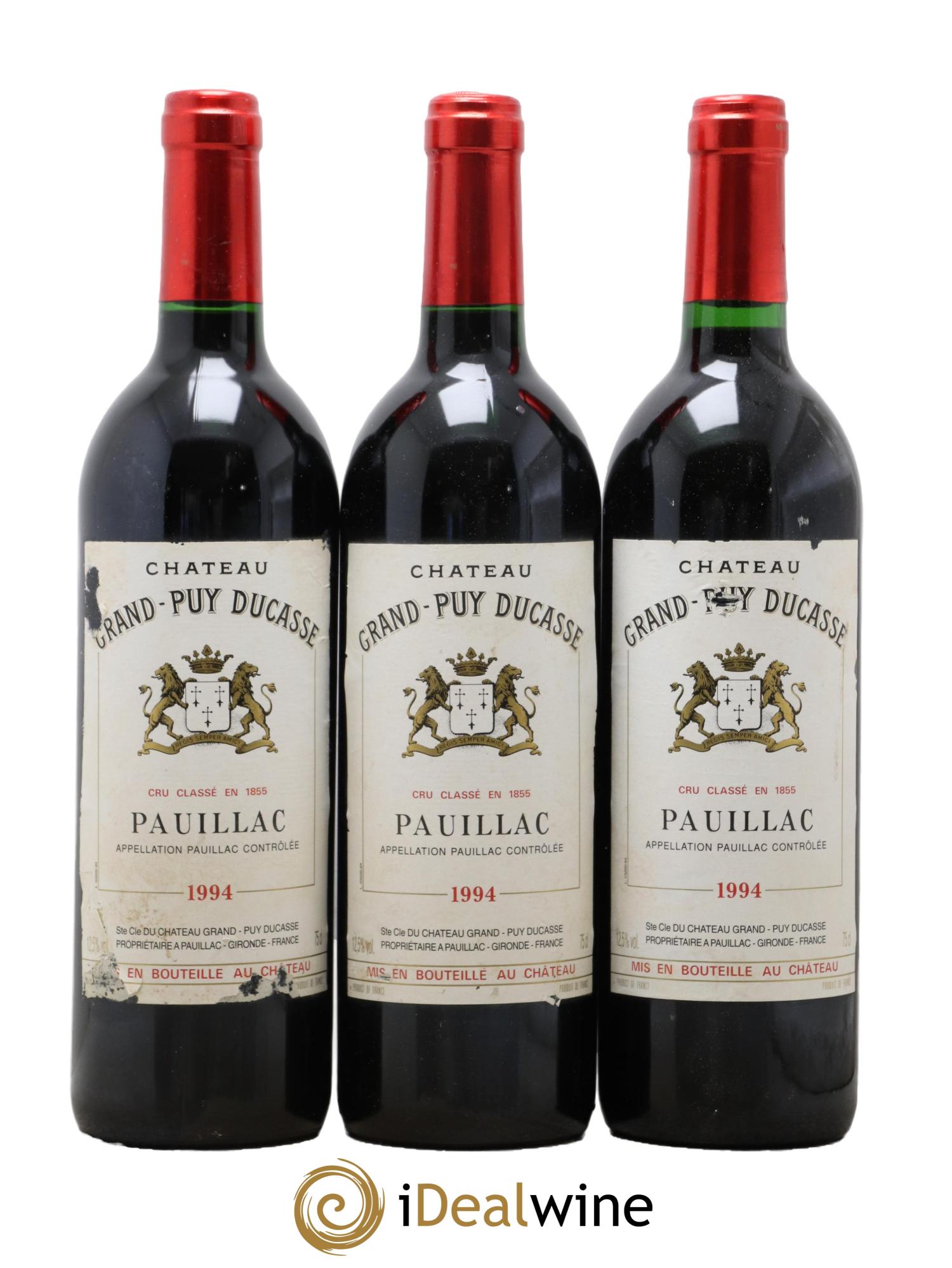 Château Grand Puy Ducasse 5ème Grand Cru Classé 1994 - Lotto di 3 bottiglie - 0