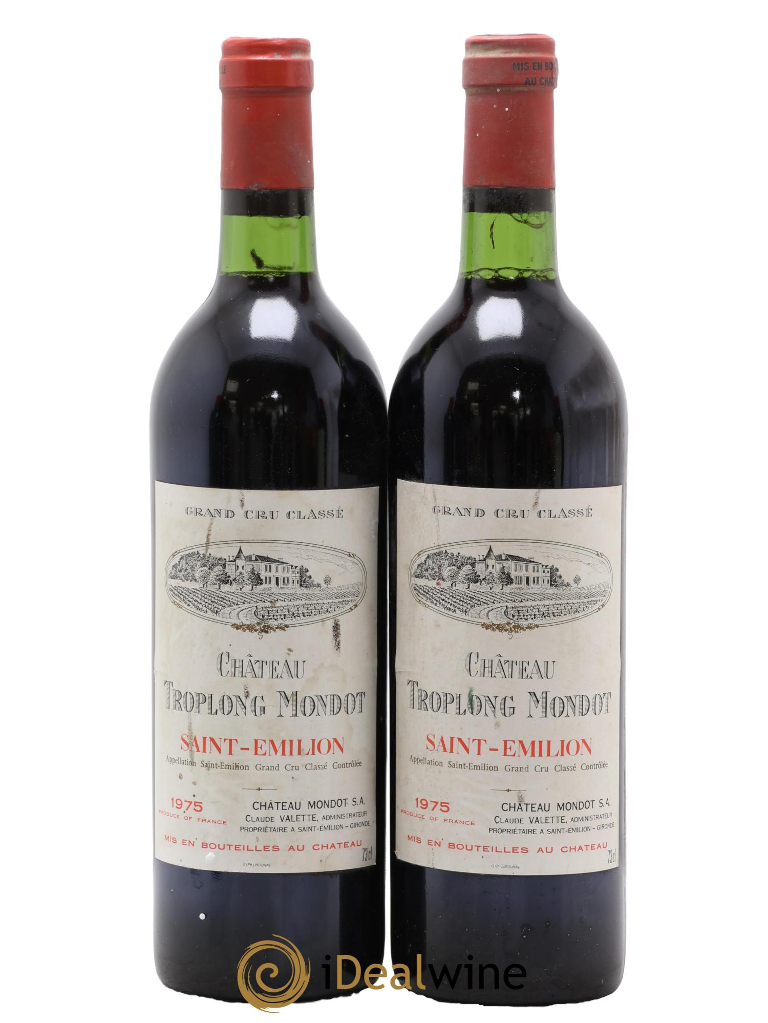 Château Troplong Mondot 1er Grand Cru Classé B 1975 - Lot de 2 bouteilles - 0