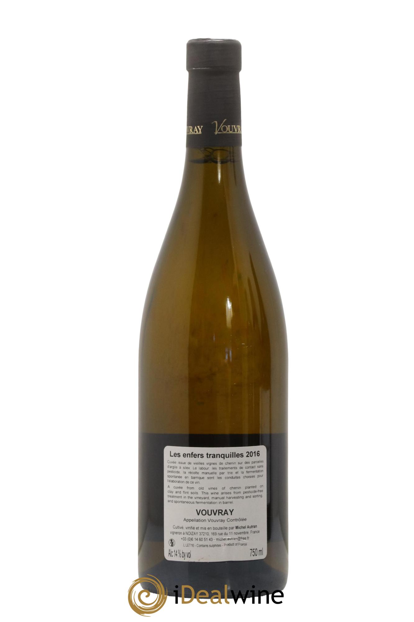 Vin de France Les Enfers Tranquilles Michel Autran 2016 - Lot de 1 bouteille - 1