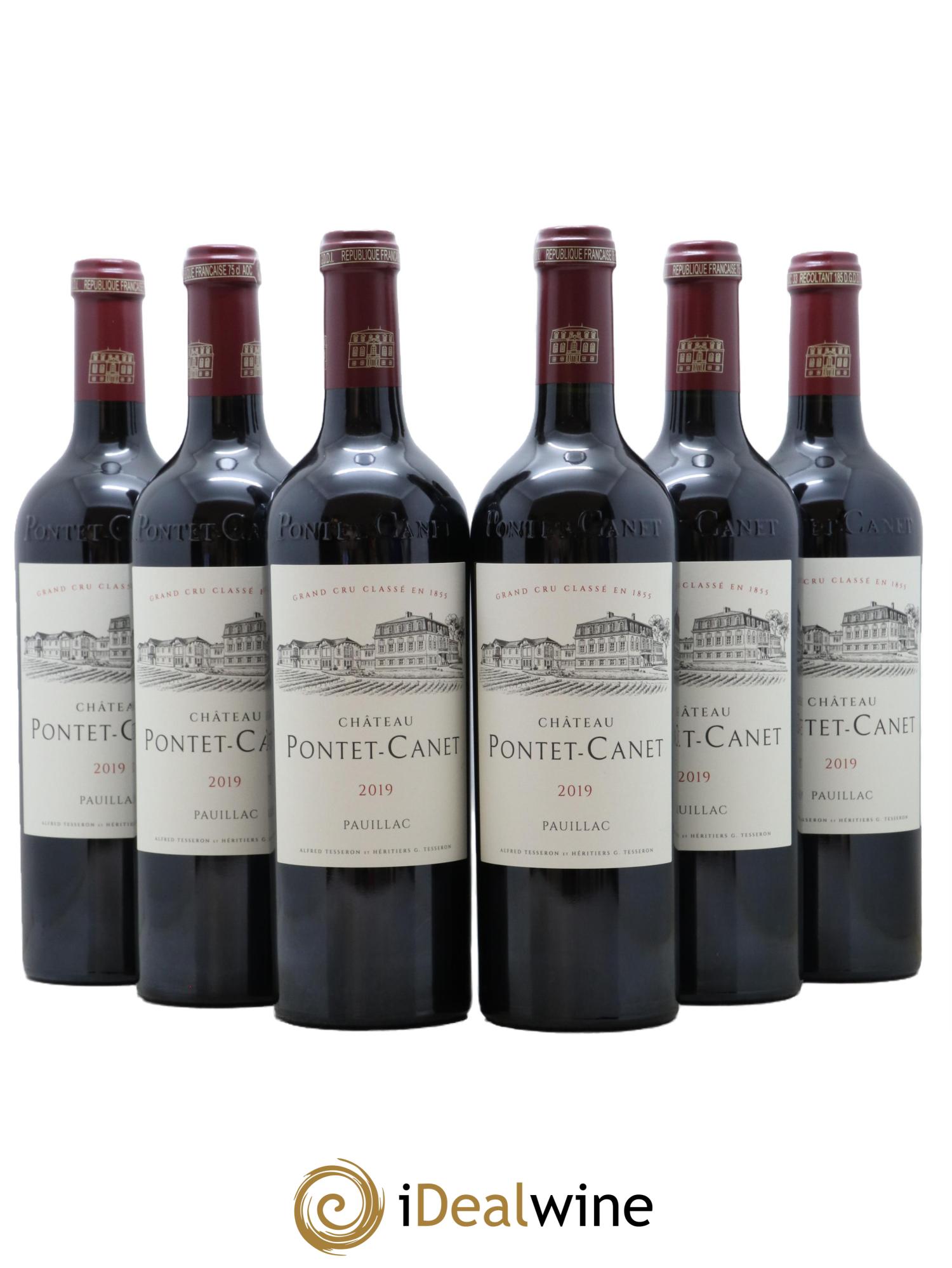 Château Pontet Canet 5ème Grand Cru Classé 2019 - Lot de 6 bouteilles - 0
