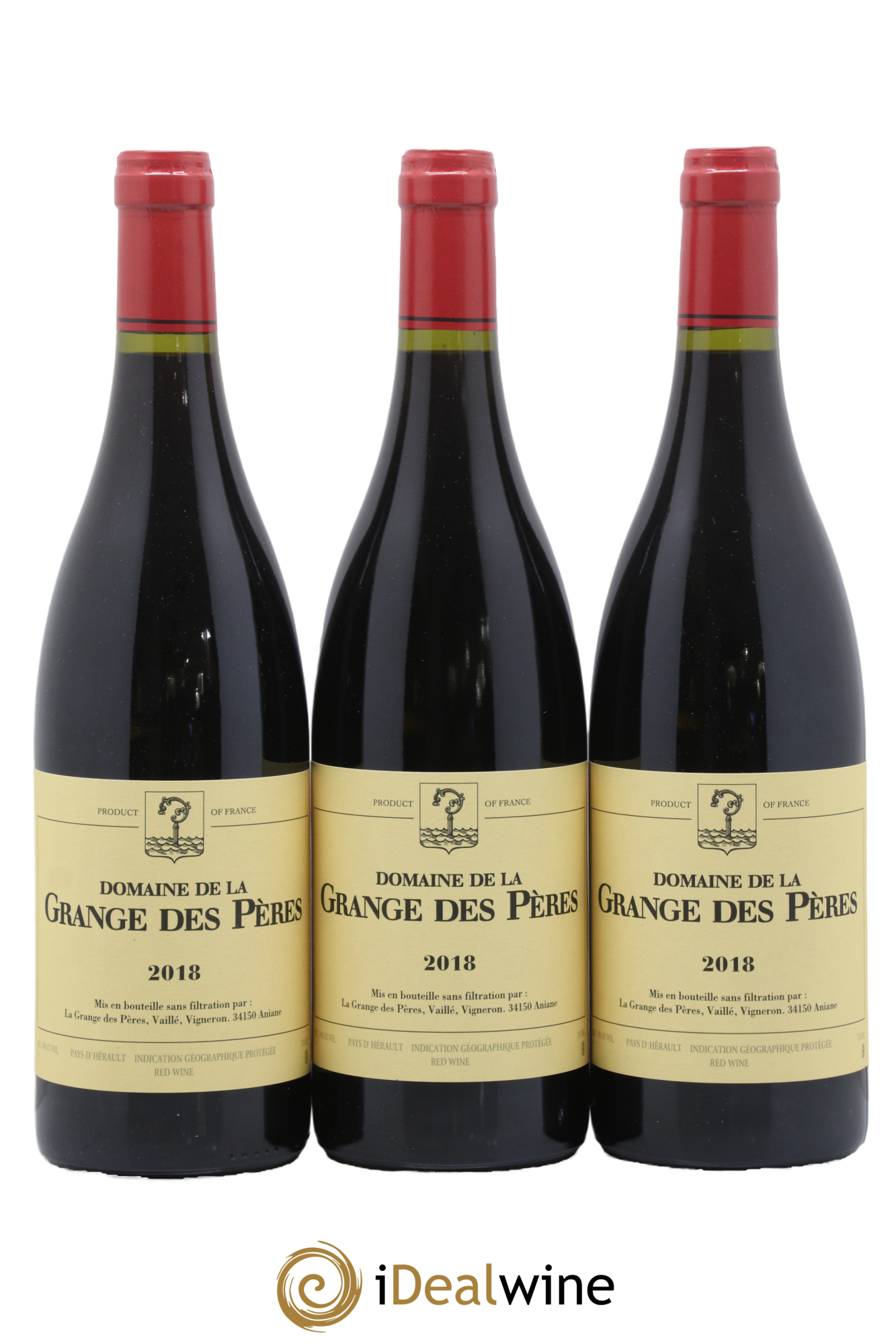 Pays d'Hérault Grange des Pères Laurent Vaillé 2018 - Lot de 3 bouteilles - 0