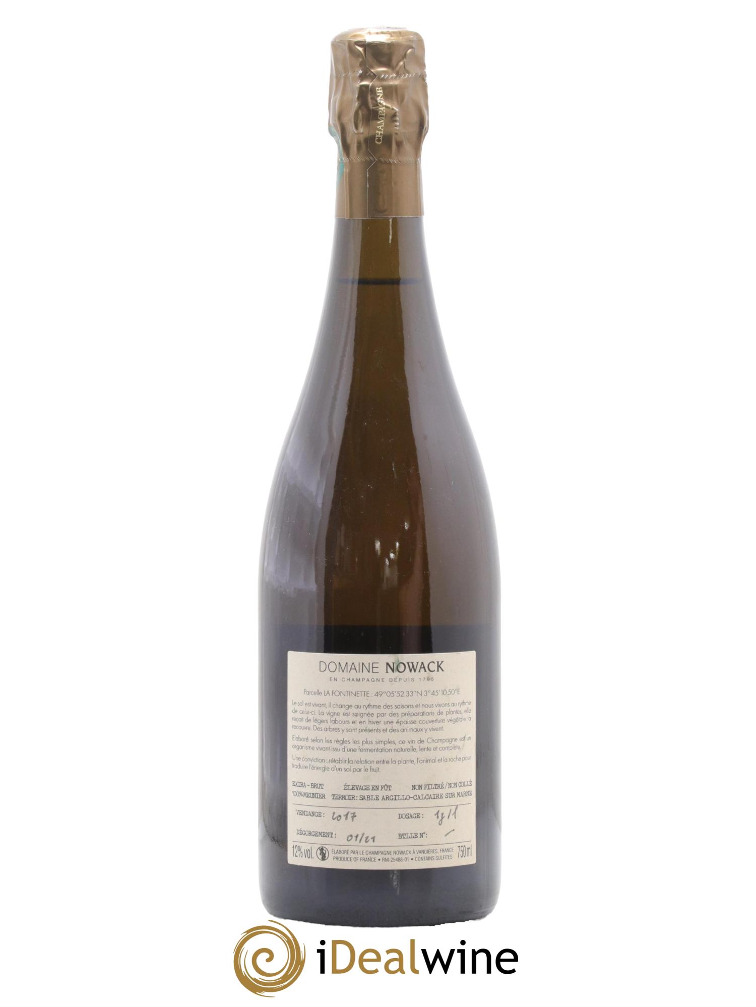 Champagne La Fontinette Nowack 2017 - Lot de 1 bouteille - 1