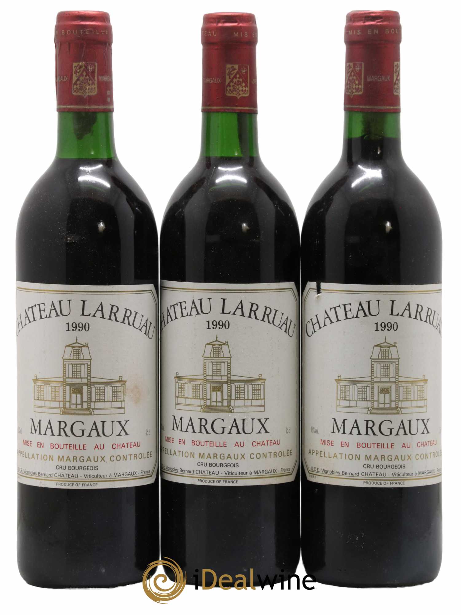 Château Larruau 1990 - Lot de 3 bouteilles - 0