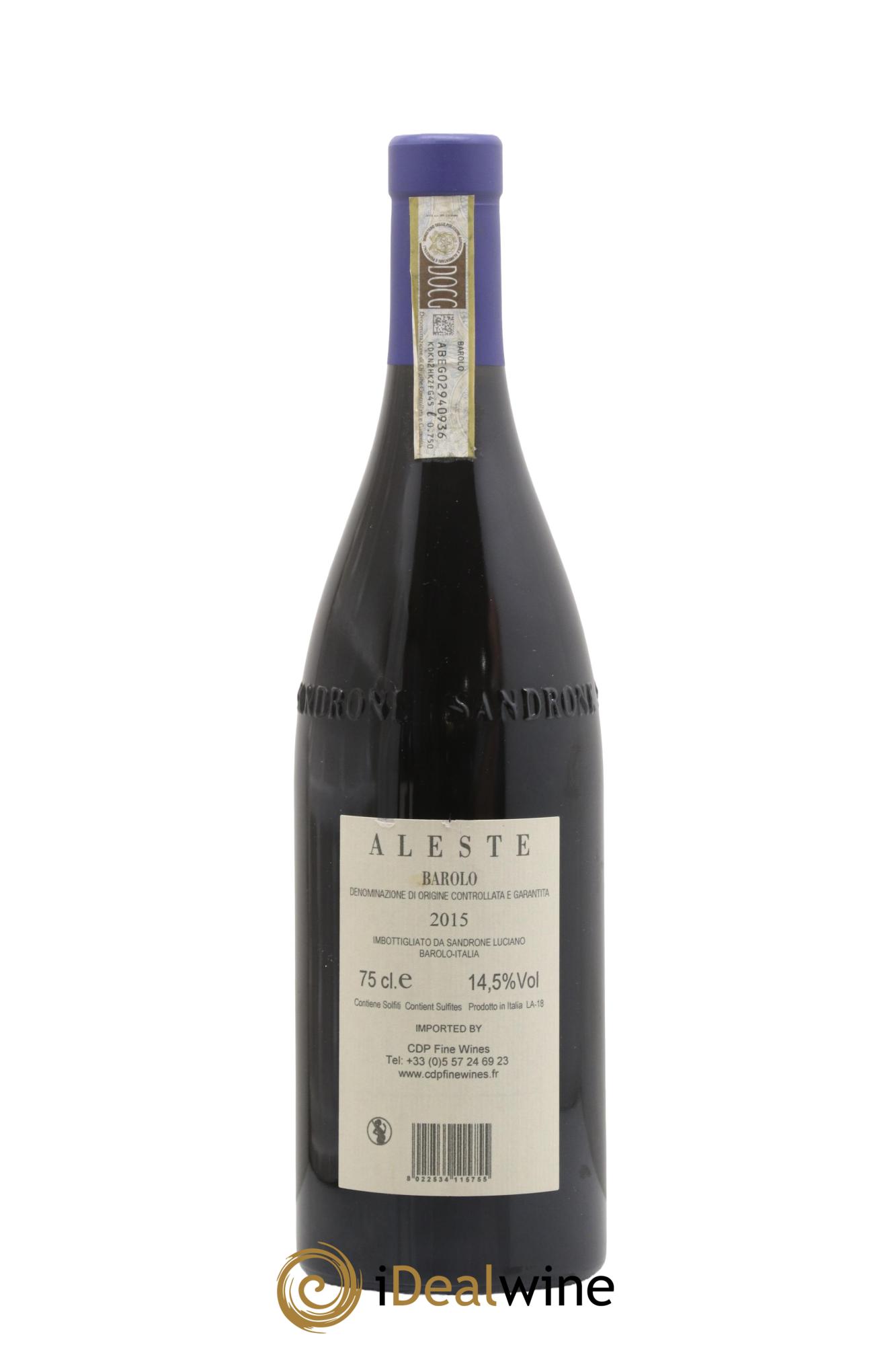 Barolo DOCG Aleste (anciennement Cannubi Boschis) Luciano Sandrone 2015 - Lot of 1 bottle - 1