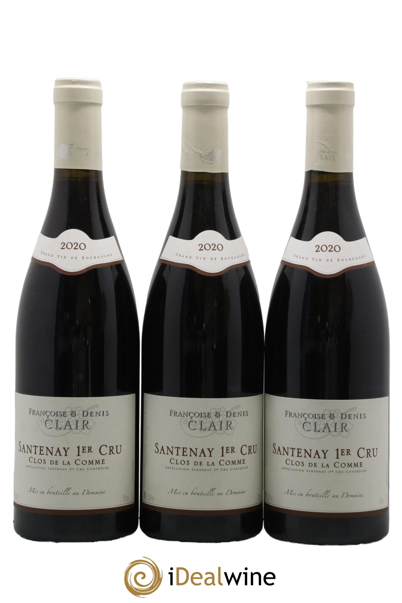 Santenay 1er Cru Clos De La Comme Domaine Françoise & Denis Clair 2020 - Lot de 3 bouteilles - 0
