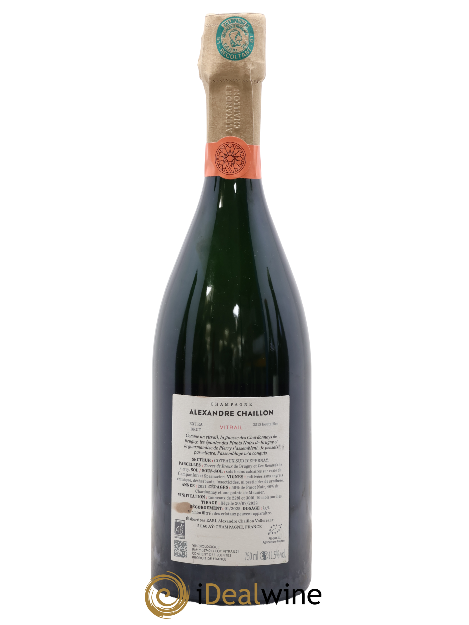 Extra Brut Vitrail Alexandre Chaillon 2021 - Lotto di 1 bottiglia - 1