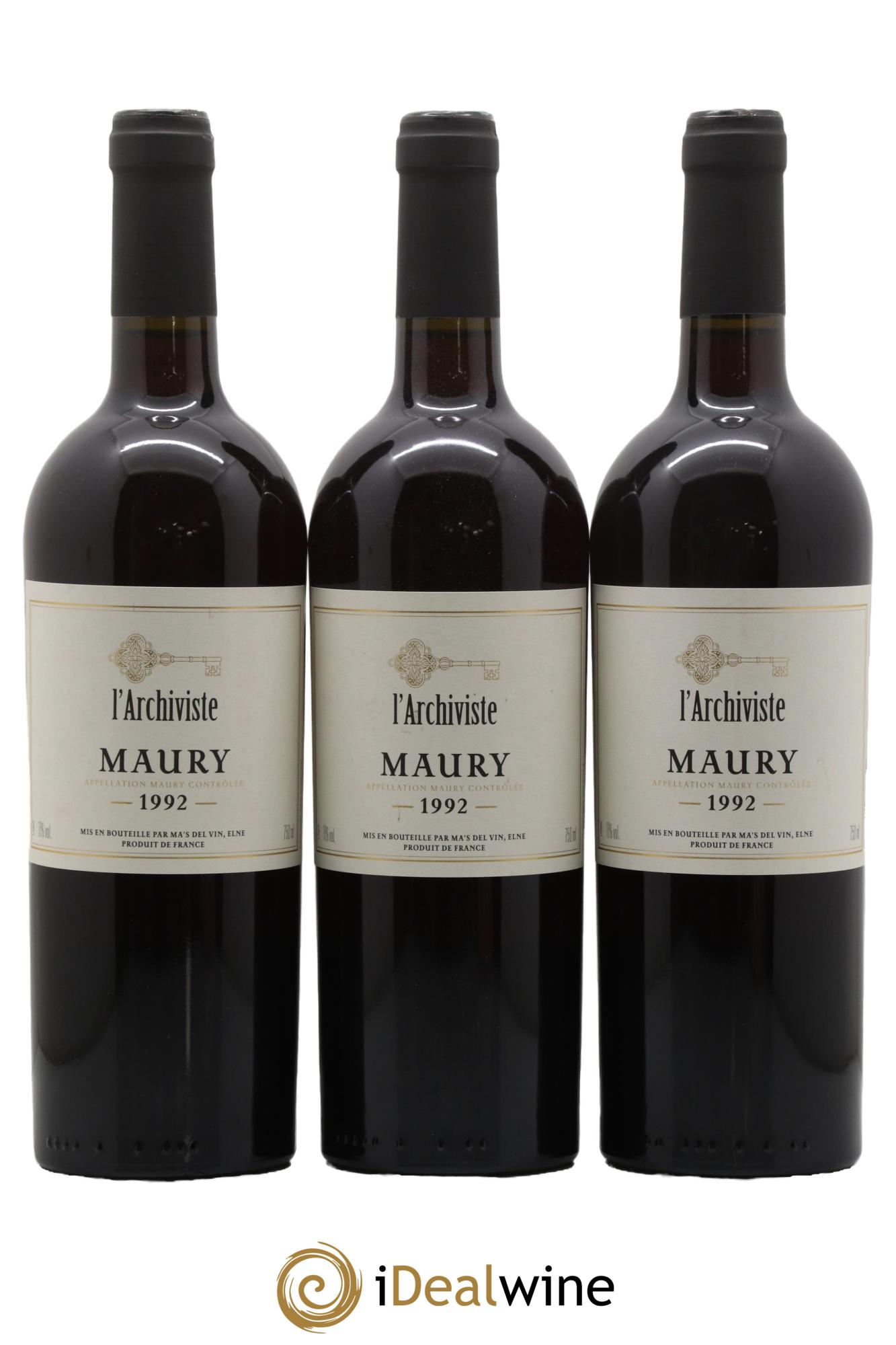 Maury L'Archiviste 1992 - Lot of 3 bottles - 0