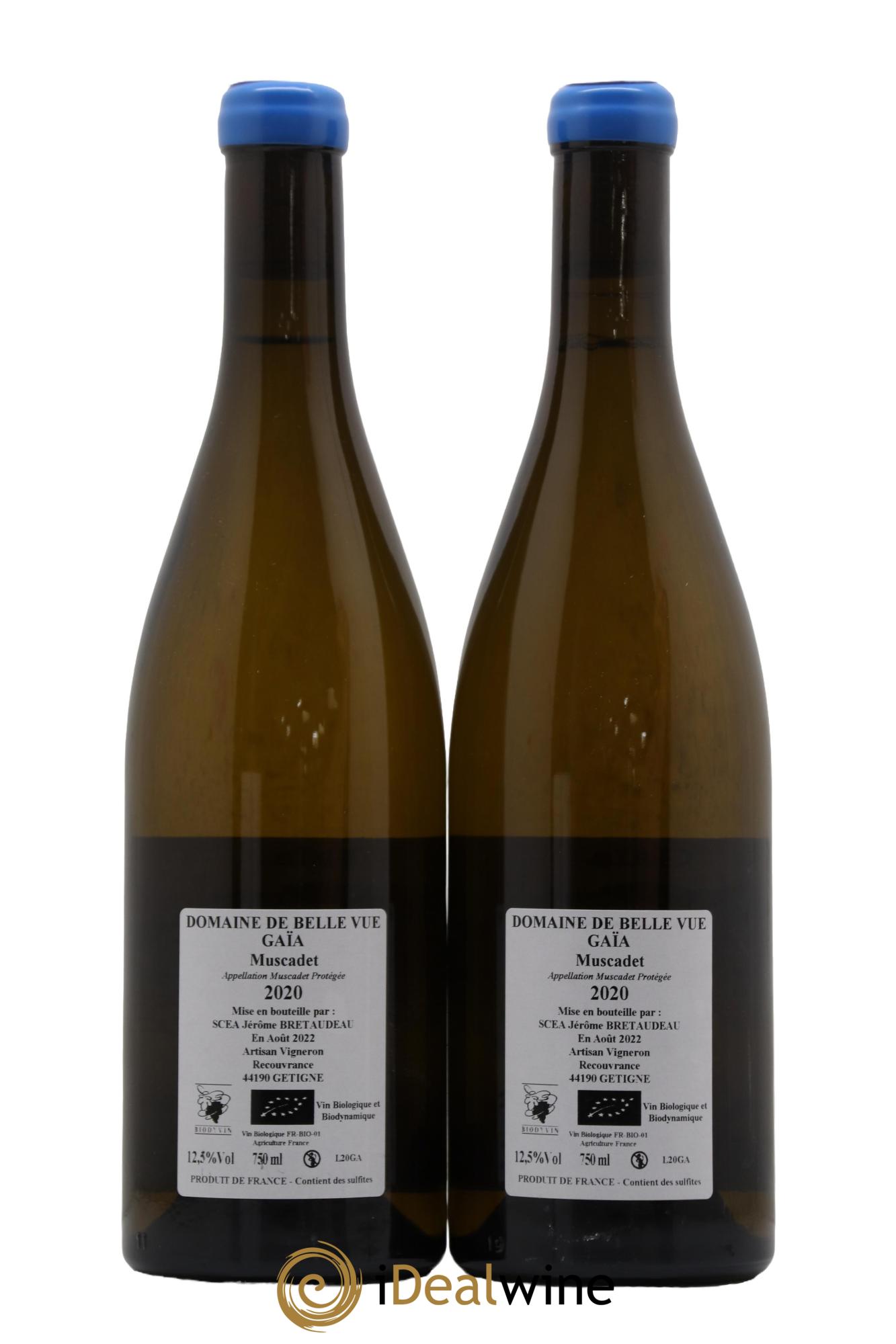 Muscadet-Sèvre-et-Maine Gaia Jérôme Bretaudeau - Domaine de Bellevue 2020 - Lot de 2 bouteilles - 1