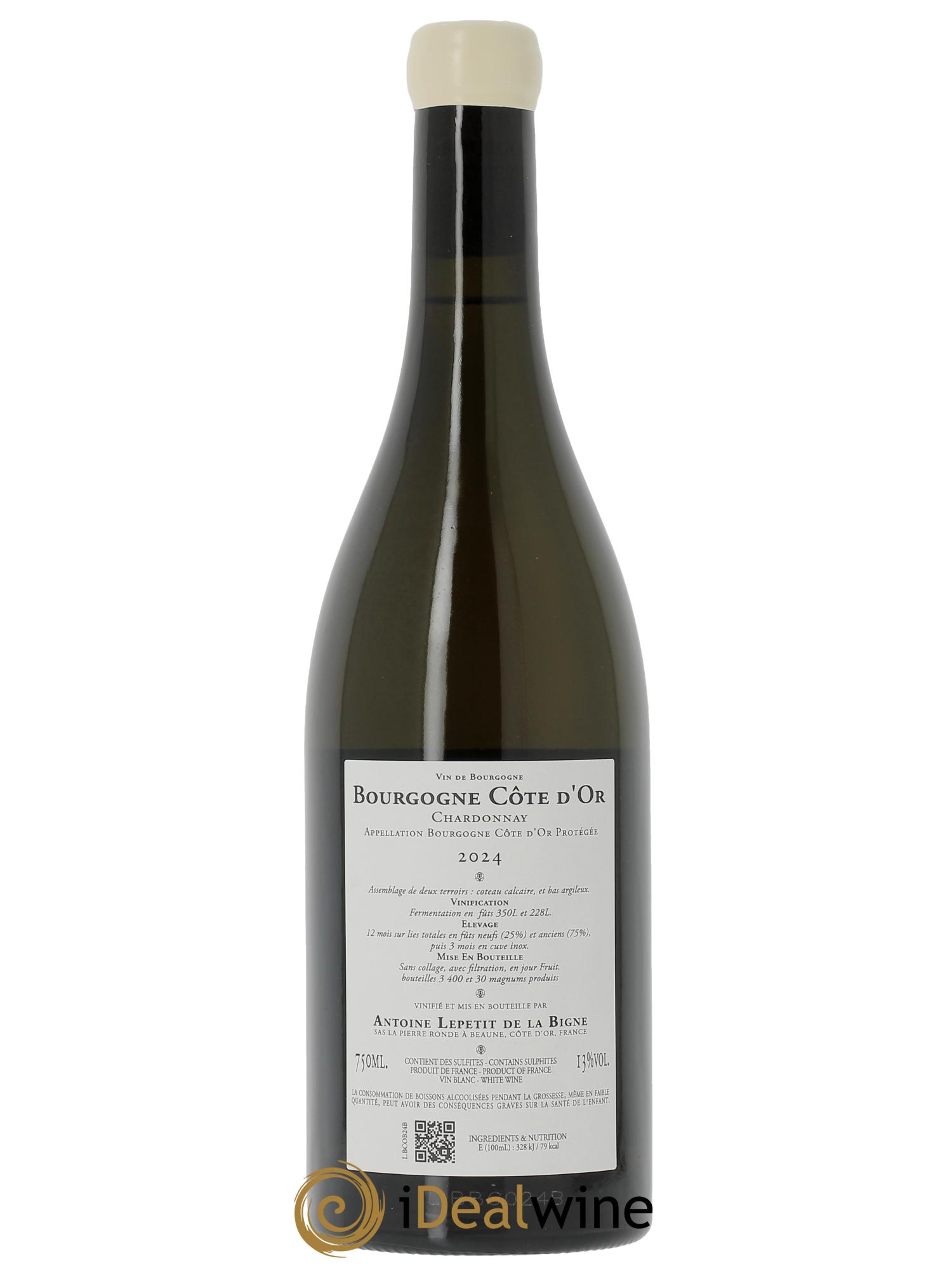 Bourgogne Côte-d'Or Chardonnay Antoine Lepetit de la Bigne  2024 - Lotto di 1 bottiglia - 1
