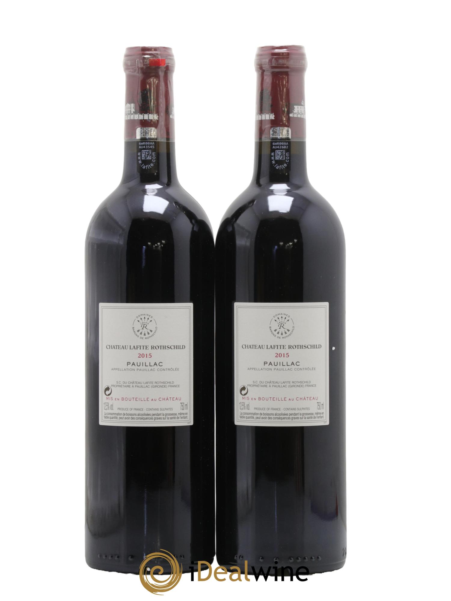 Château Lafite Rothschild 1er Grand Cru Classé  2015 - Lot de 2 bouteilles - 1