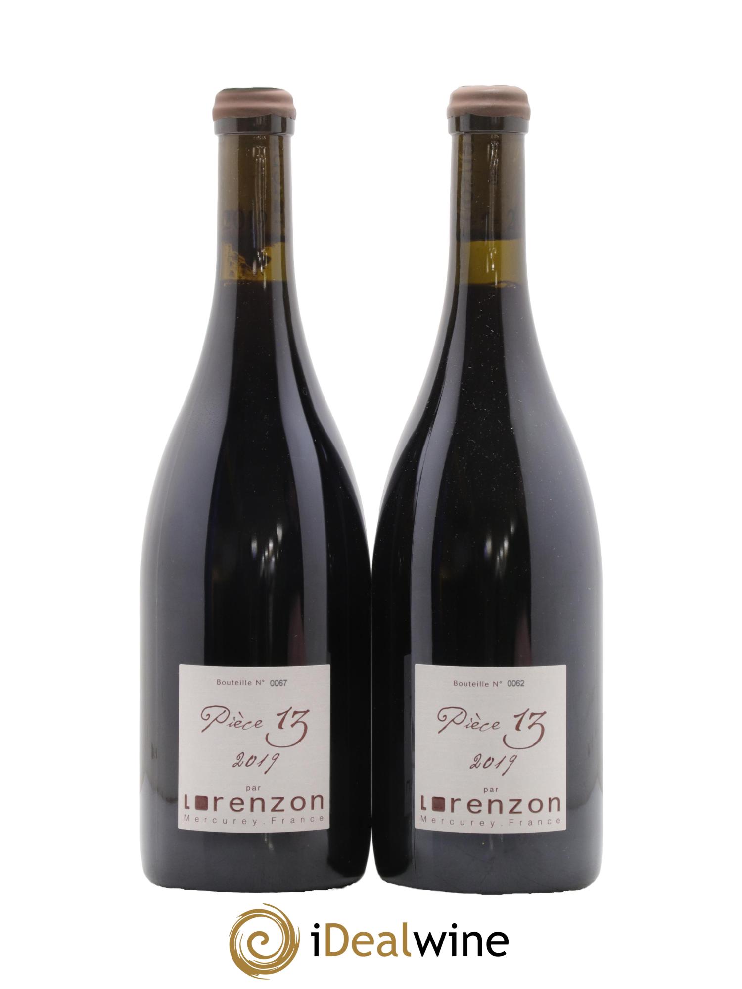 Mercurey 1er Cru Pièce 13 Bruno Lorenzon 2019 - Lot de 2 bouteilles - 0