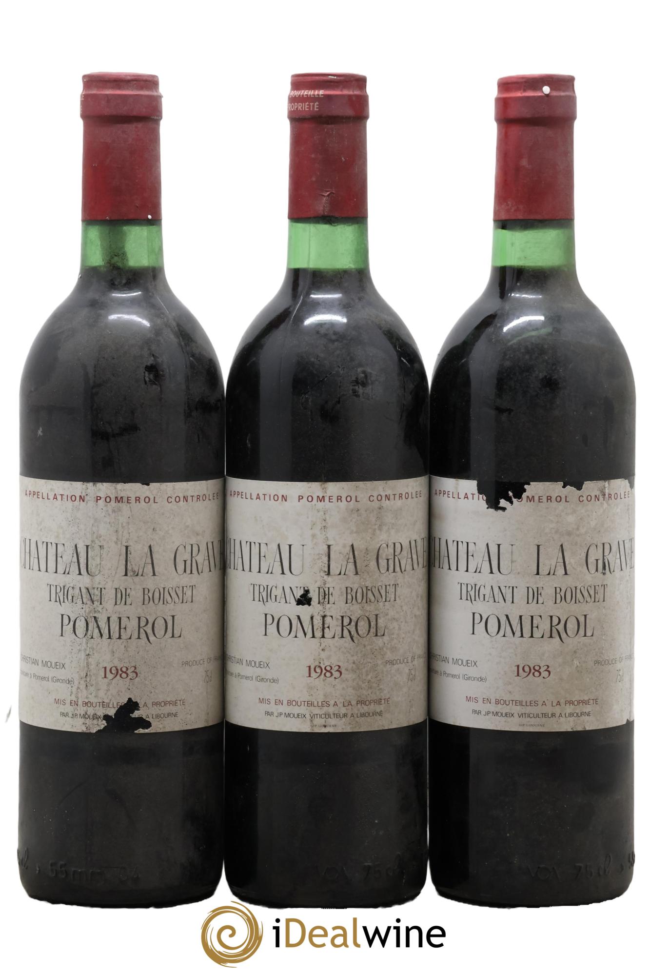 Château La Grave à Pomerol (Trigant de Boisset) 1983 - Posten von 3 Flaschen - 0