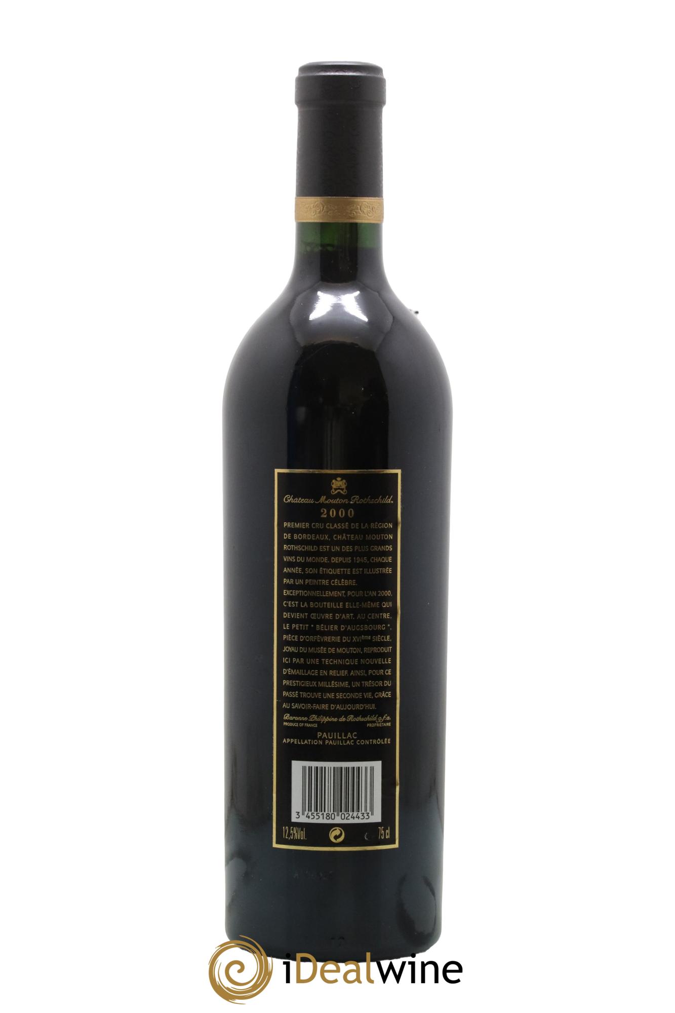 Château Mouton Rothschild 1er Grand Cru Classé 2000 - Lot de 1 bouteille - 1