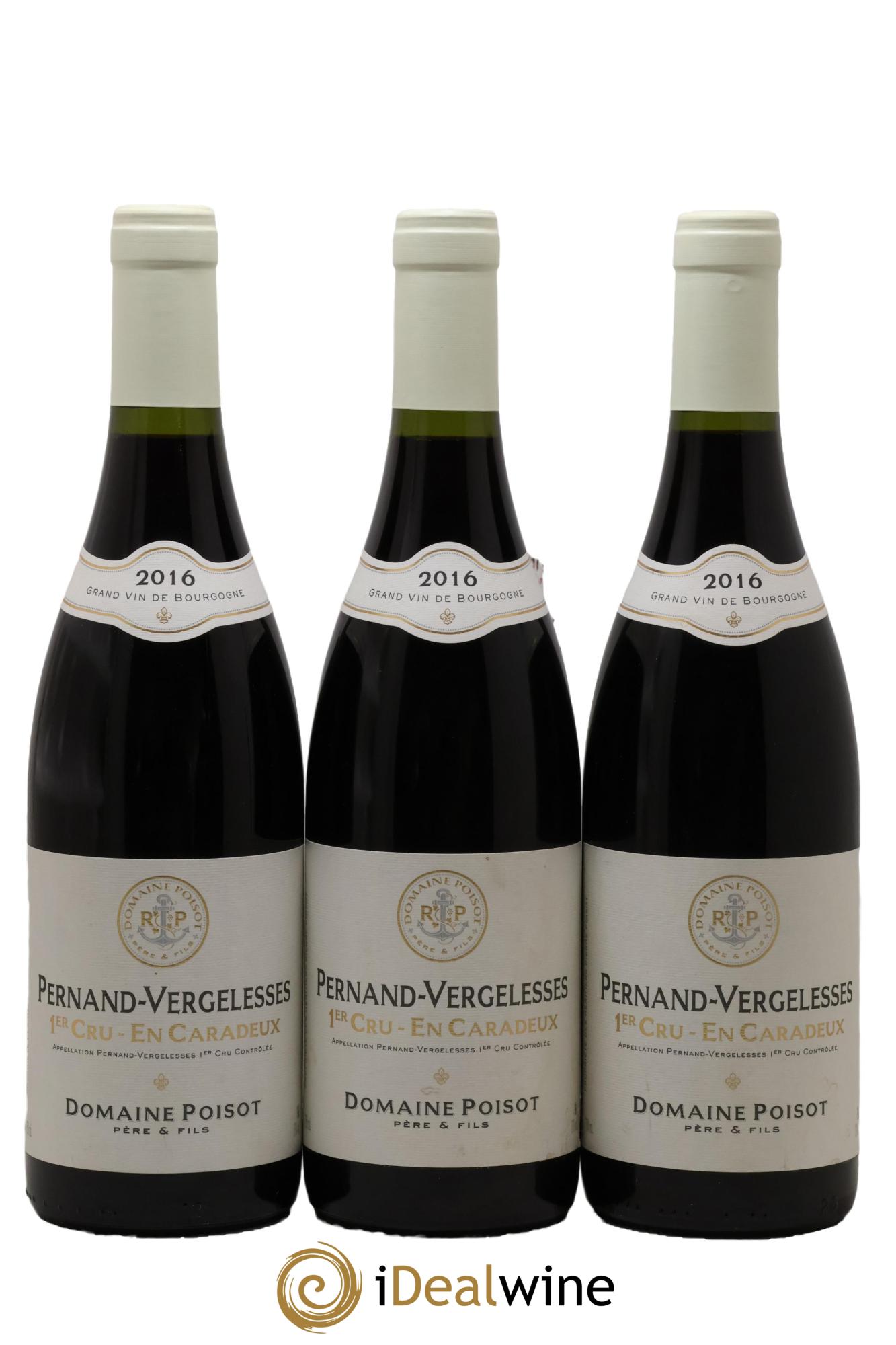 Pernand-Vergelesses 1er Cru En Caradeux Poisot Père et Fils 2016 - Lot of 3 bottles - 0