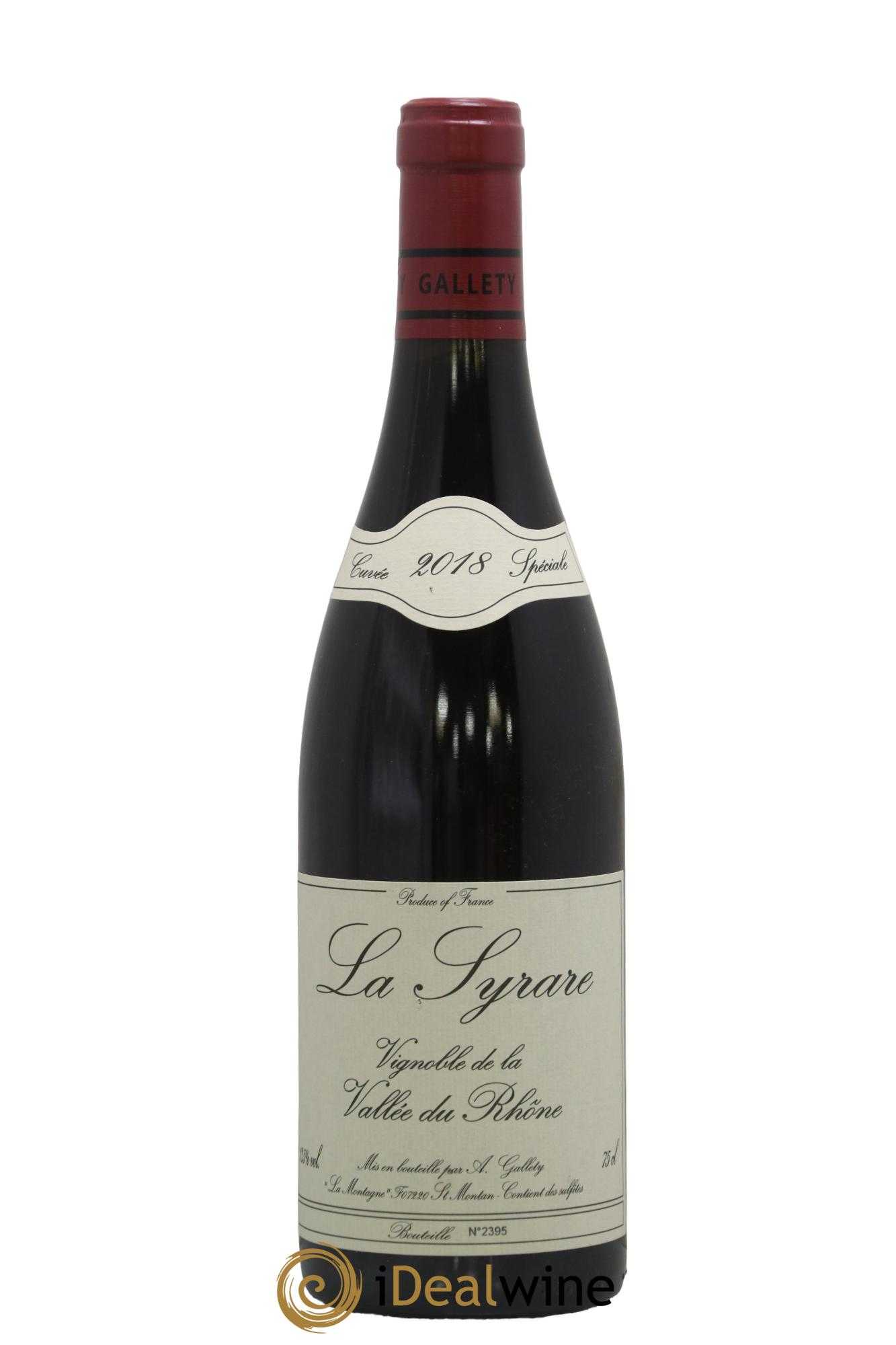 Côtes du Vivarais La Syrare Gallety (Domaine) 2018 - Lot de 1 bouteille - 0