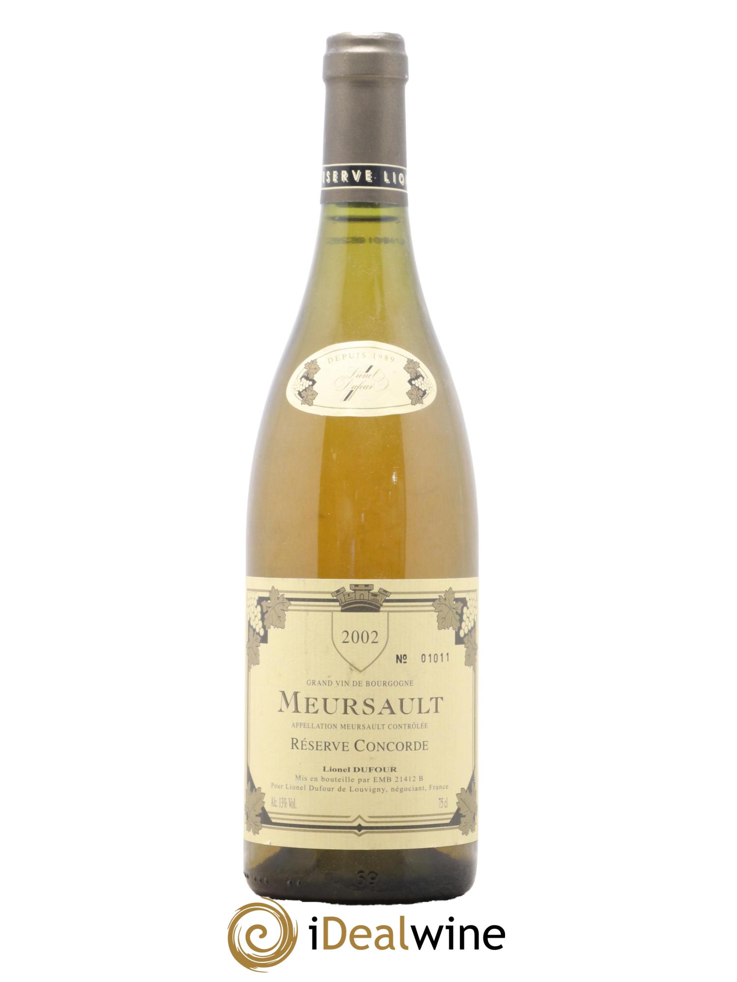 Meursault Réserve Concorde Lionel Dufour 2002 - Lot de 1 bouteille - 0
