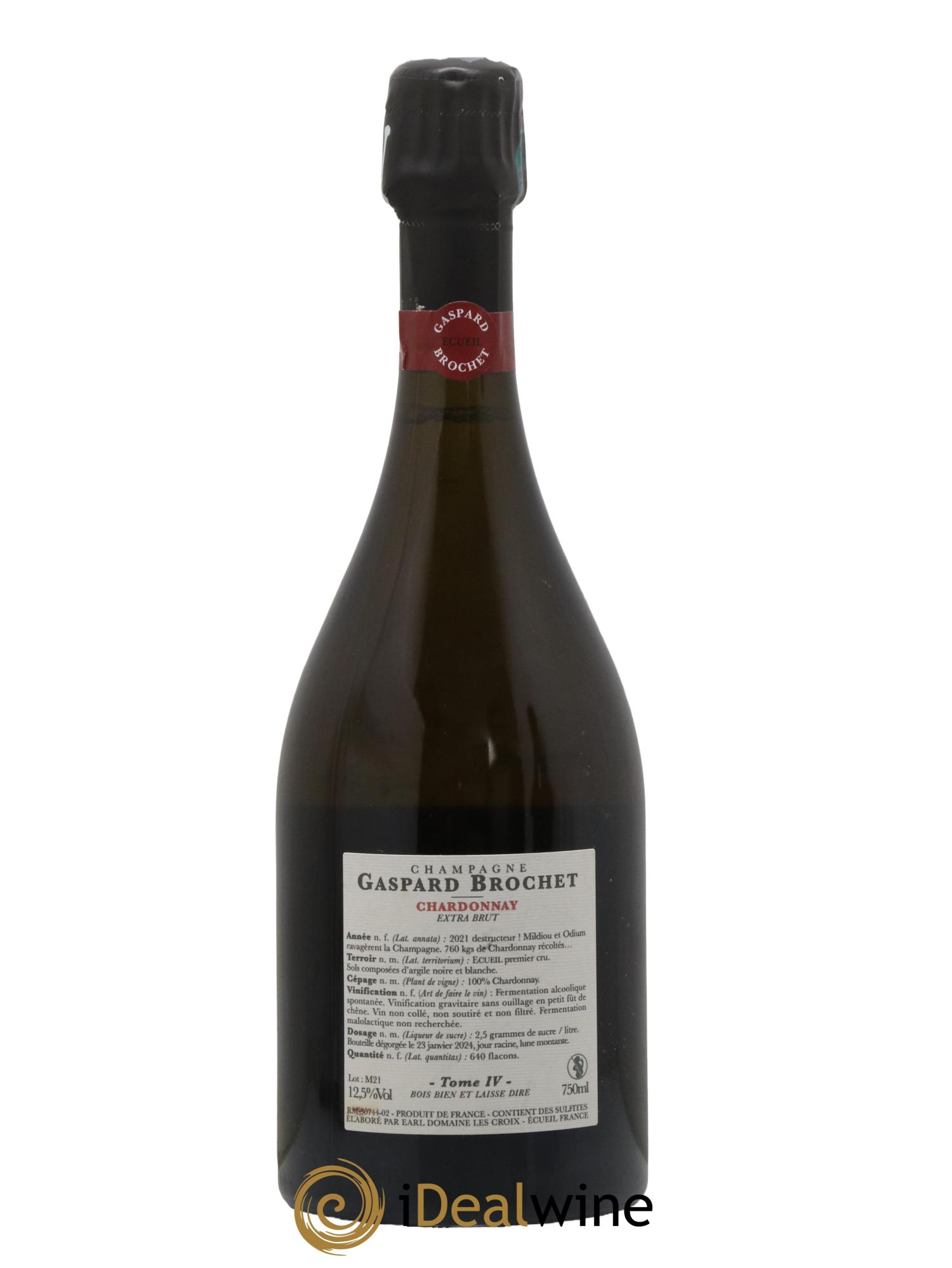 Champagne Chardonnay Tome IV Maison Gaspard Brochet 2021 - Lot de 1 bouteille - 1