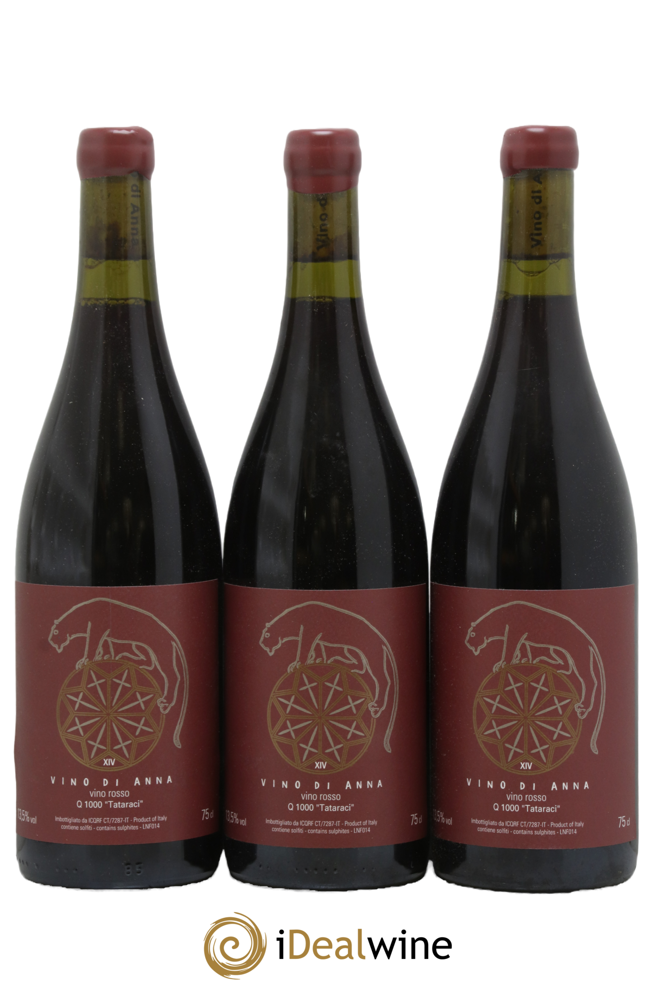 Italie Terre Siciliane IGT Q1000 Tataraci Vino di Anna 2014 - Lot of 3 bottles - 0