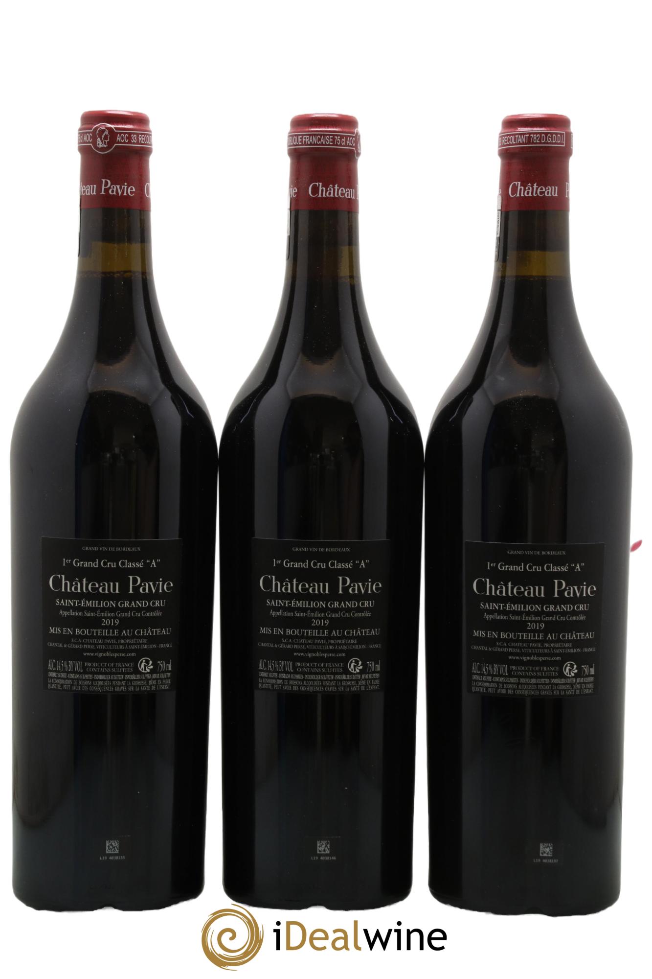 Château Pavie 1er Grand Cru Classé A 2019 - Lot de 3 bouteilles - 1