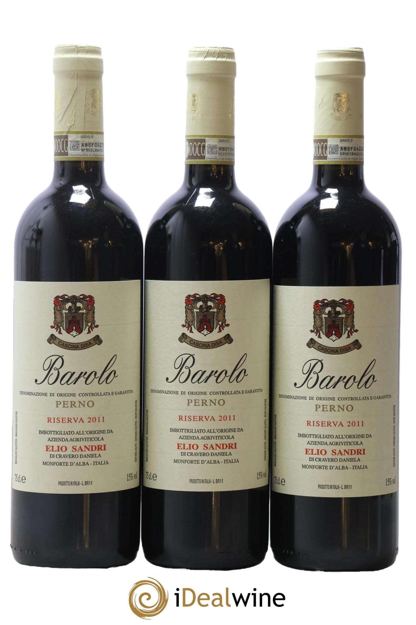 Barolo DOCG Riserva Perno Elio Sandri 2011 - Lot of 3 bottles - 0