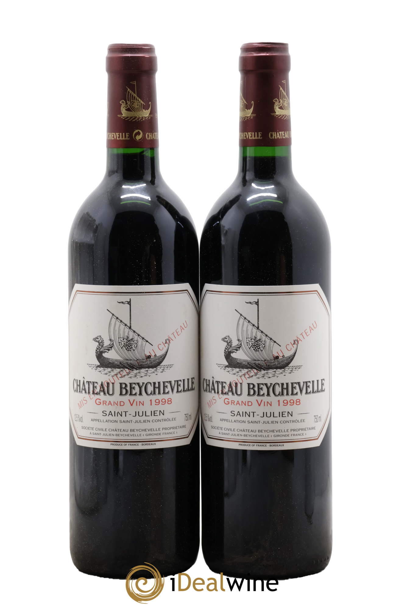 Château Beychevelle 4ème Grand Cru Classé 1998 - Lot de 2 bouteilles - 0