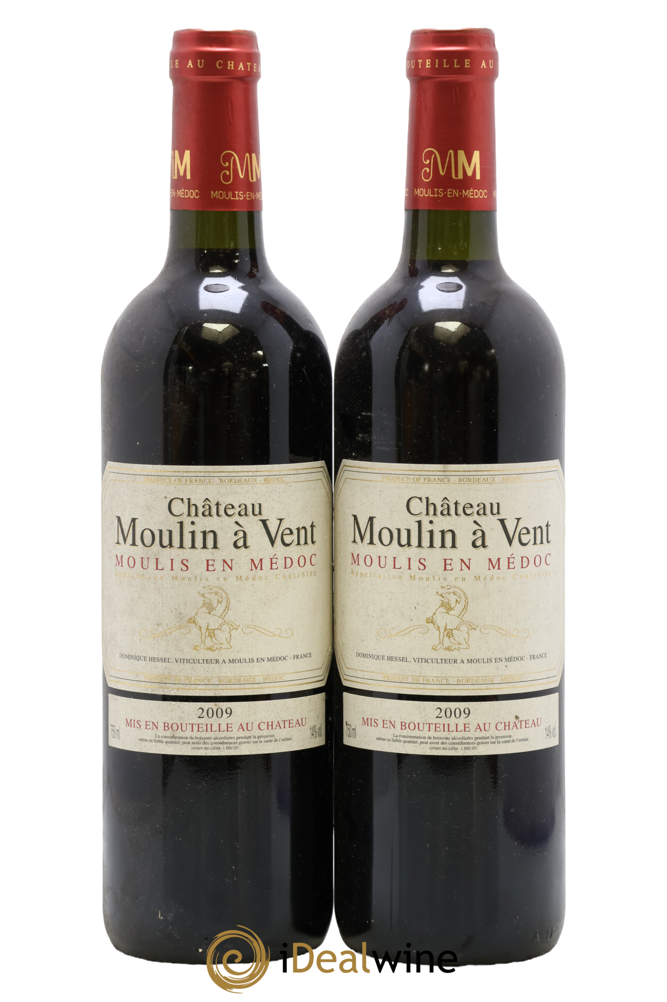 Château Moulin à Vent Cru Bourgeois 2009 - Lot de 2 bouteilles - 0