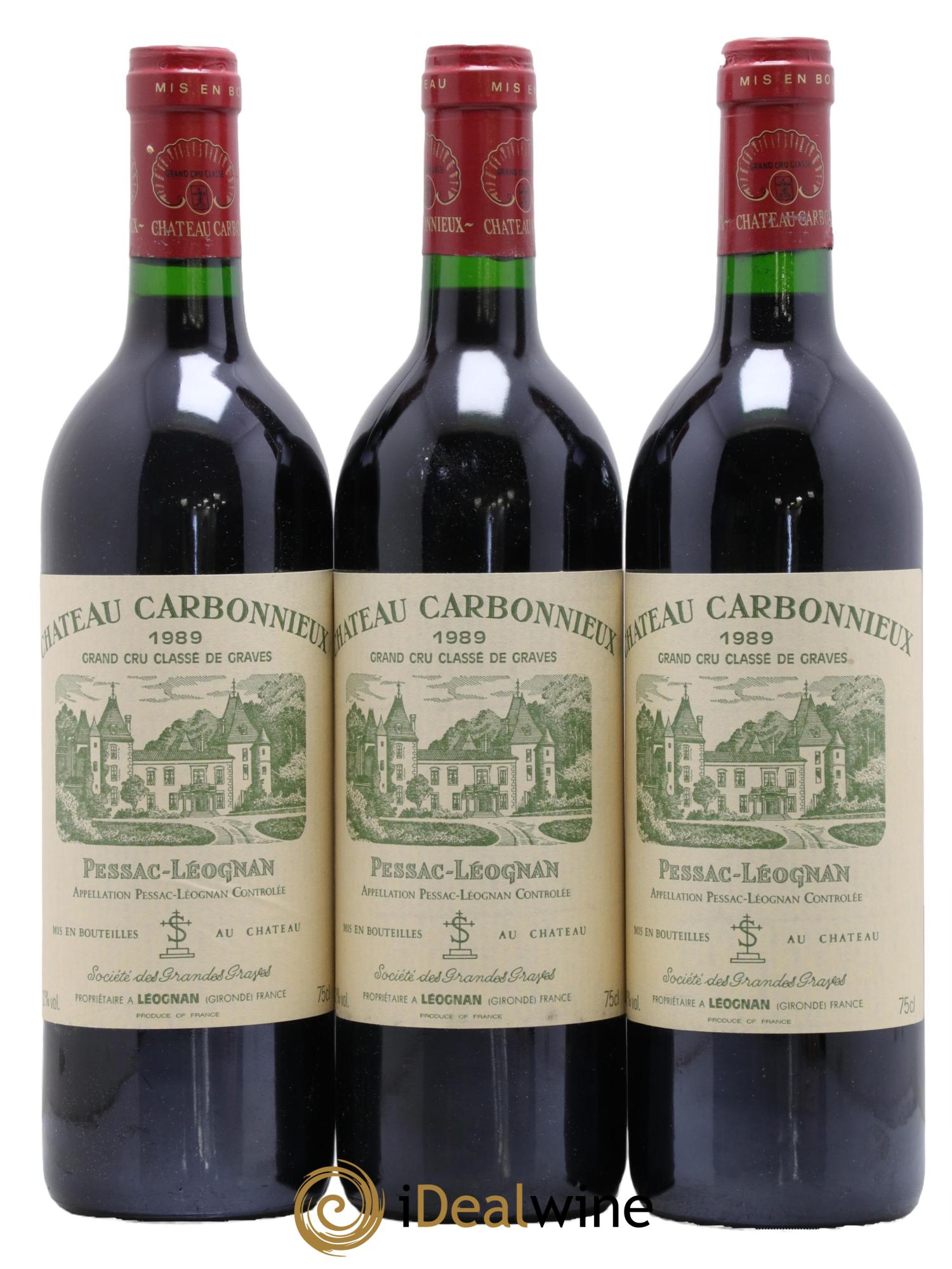 Château Carbonnieux Cru Classé de Graves 1989 - Lotto di 3 bottiglie - 0