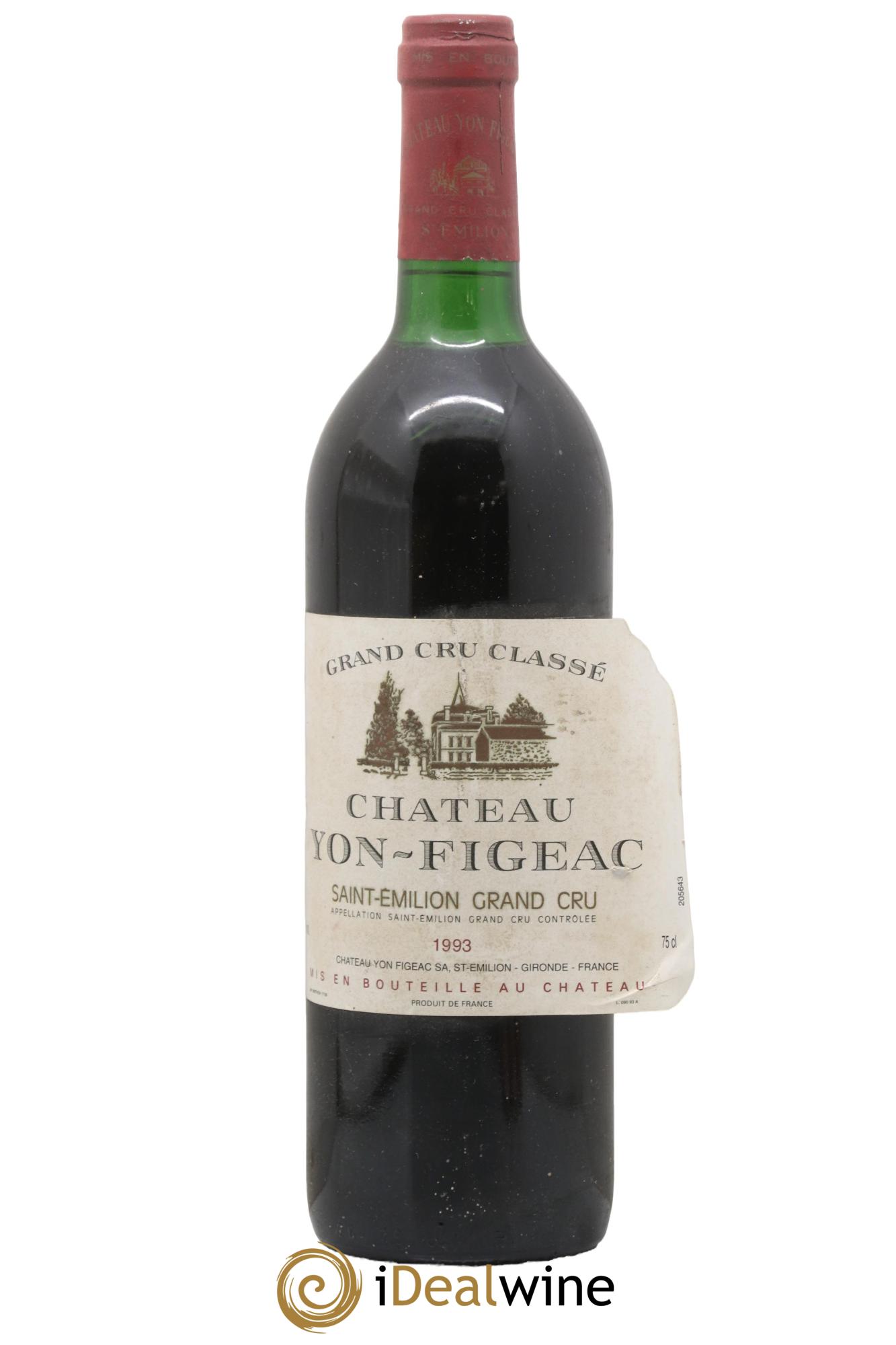 Château Yon Figeac Grand Cru Classé 1993 - Lot de 1 bouteille - 0