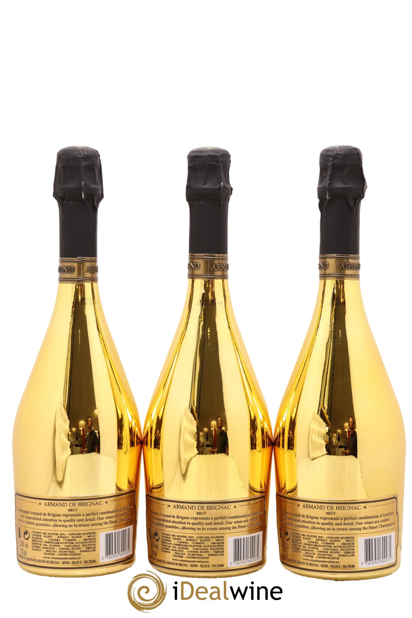 Gold Brut Armand de Brignac - Lotto di 3 bottiglie - 1