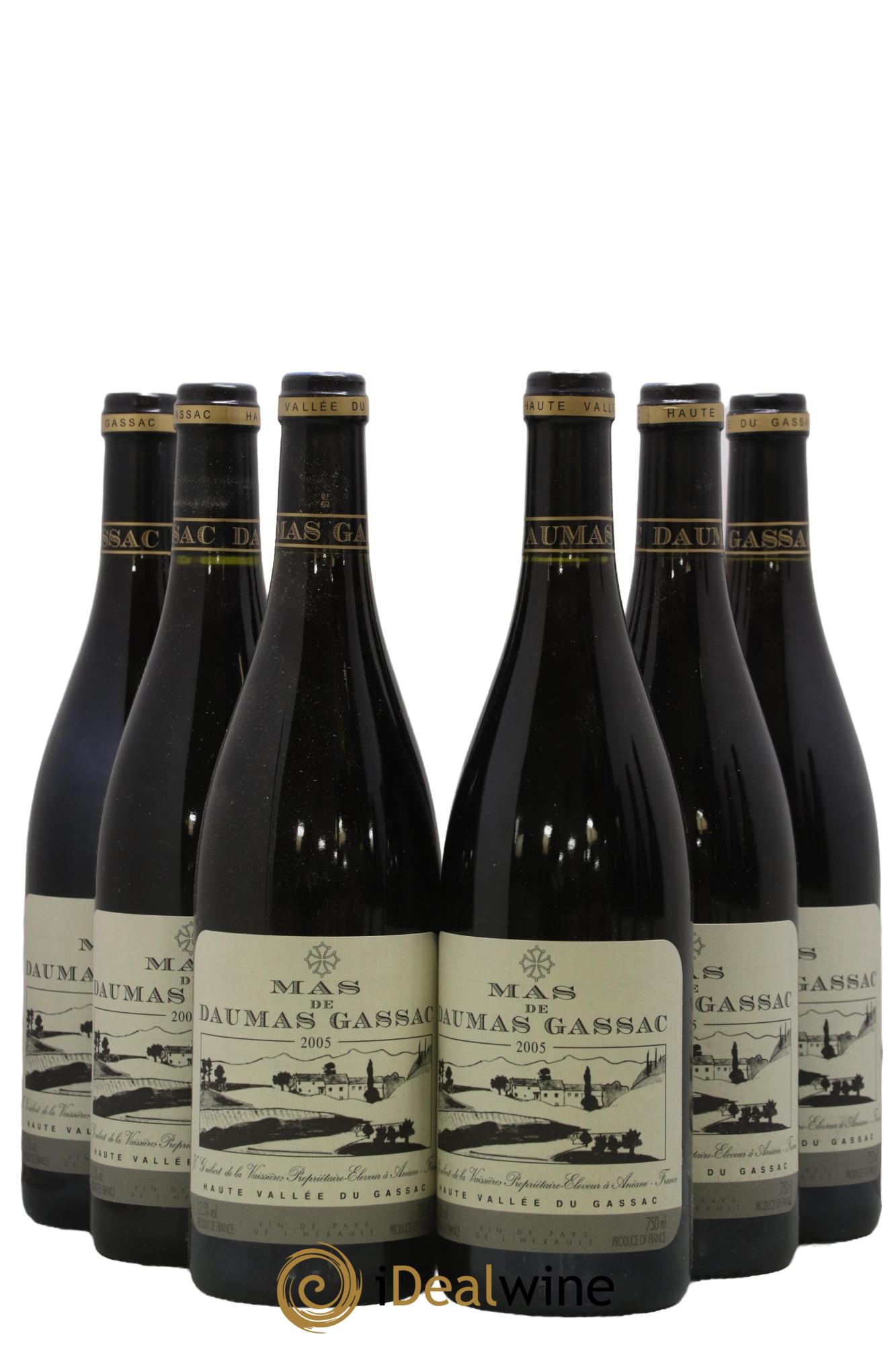 IGP St Guilhem-le-Désert - Cité d'Aniane Mas Daumas Gassac Famille Guibert de La Vaissière 2005 - Lot of 6 bottles - 0