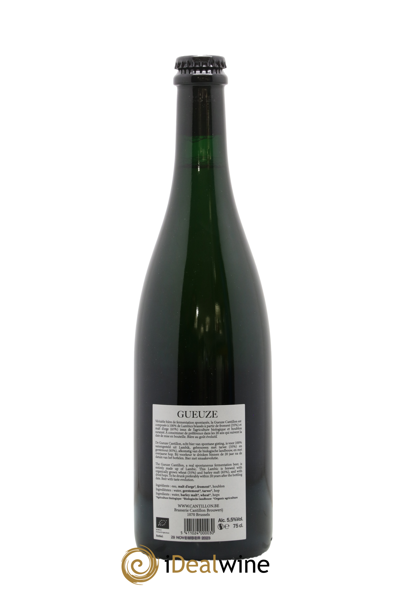 Bière Gueuze Cantillon Lambic Bio new label (bottled 2023) - Lot de 1 bouteille - 1