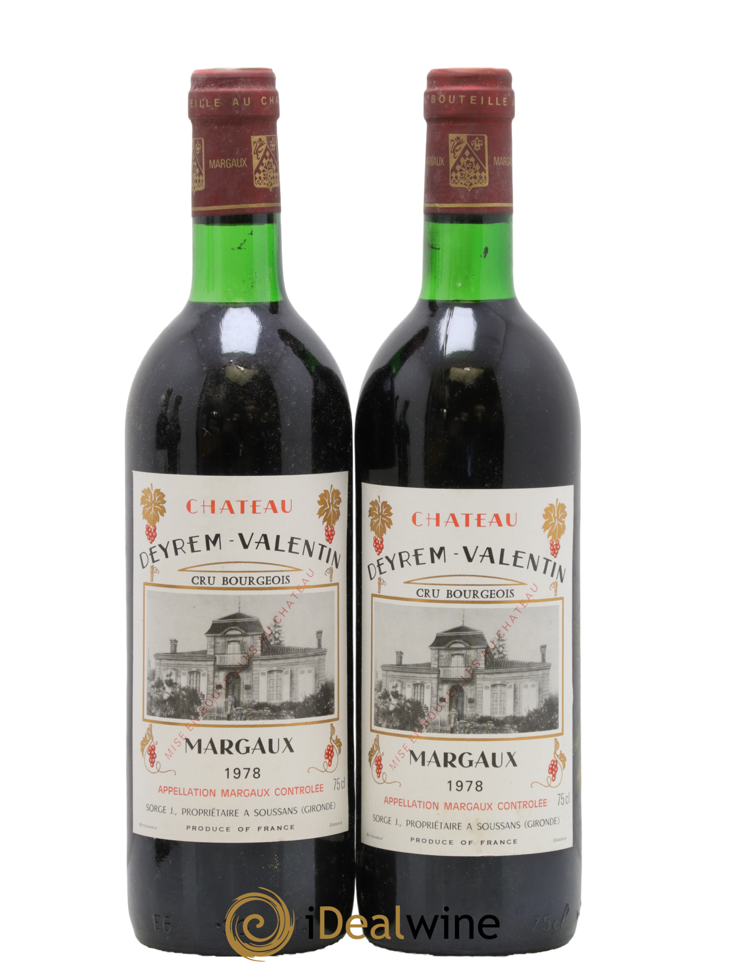 Château Deyrem Valentin Cru Bourgeois 1978 - Lot de 2 bouteilles - 0