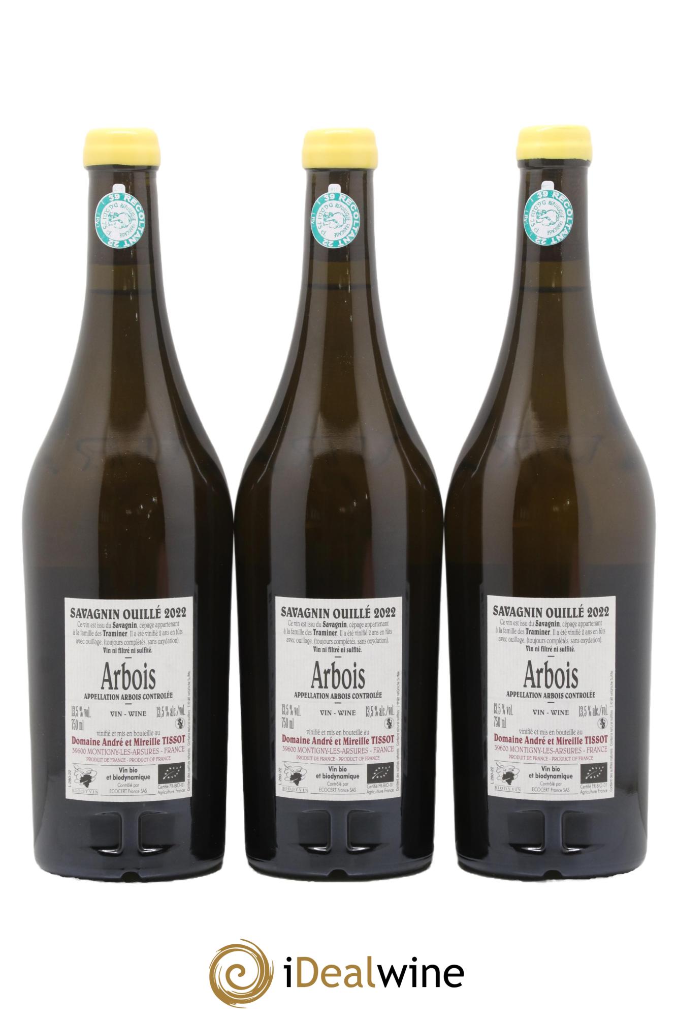 Arbois Savagnin Ouillé Bénédicte et Stéphane Tissot 2022 - Lot of 3 bottles - 1