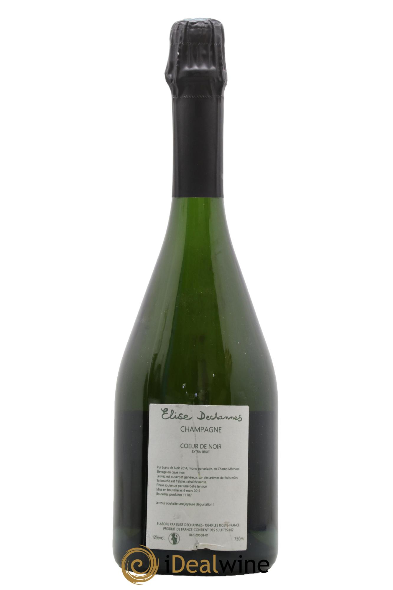 Coeur de Noir Extra-Brut Elise Dechannes (Domaine) 2014 - Lot de 1 bouteille - 1