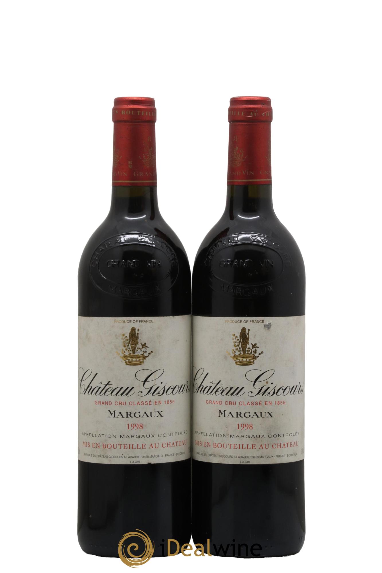 Château Giscours 3ème Grand Cru Classé 1998 - Lot of 2 bottles - 0