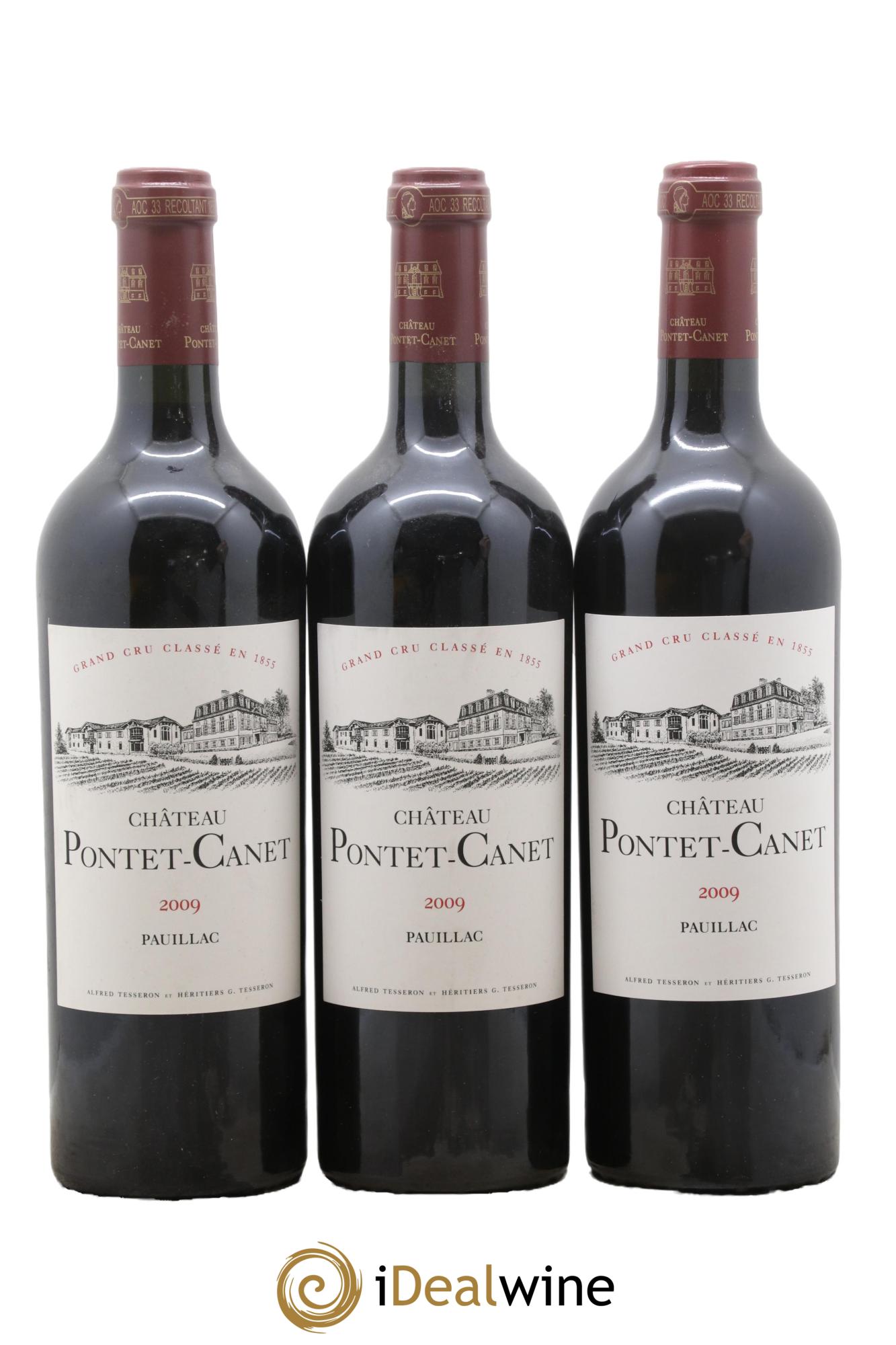 Château Pontet Canet 5ème Grand Cru Classé 2009 - Lot de 3 bouteilles - 0