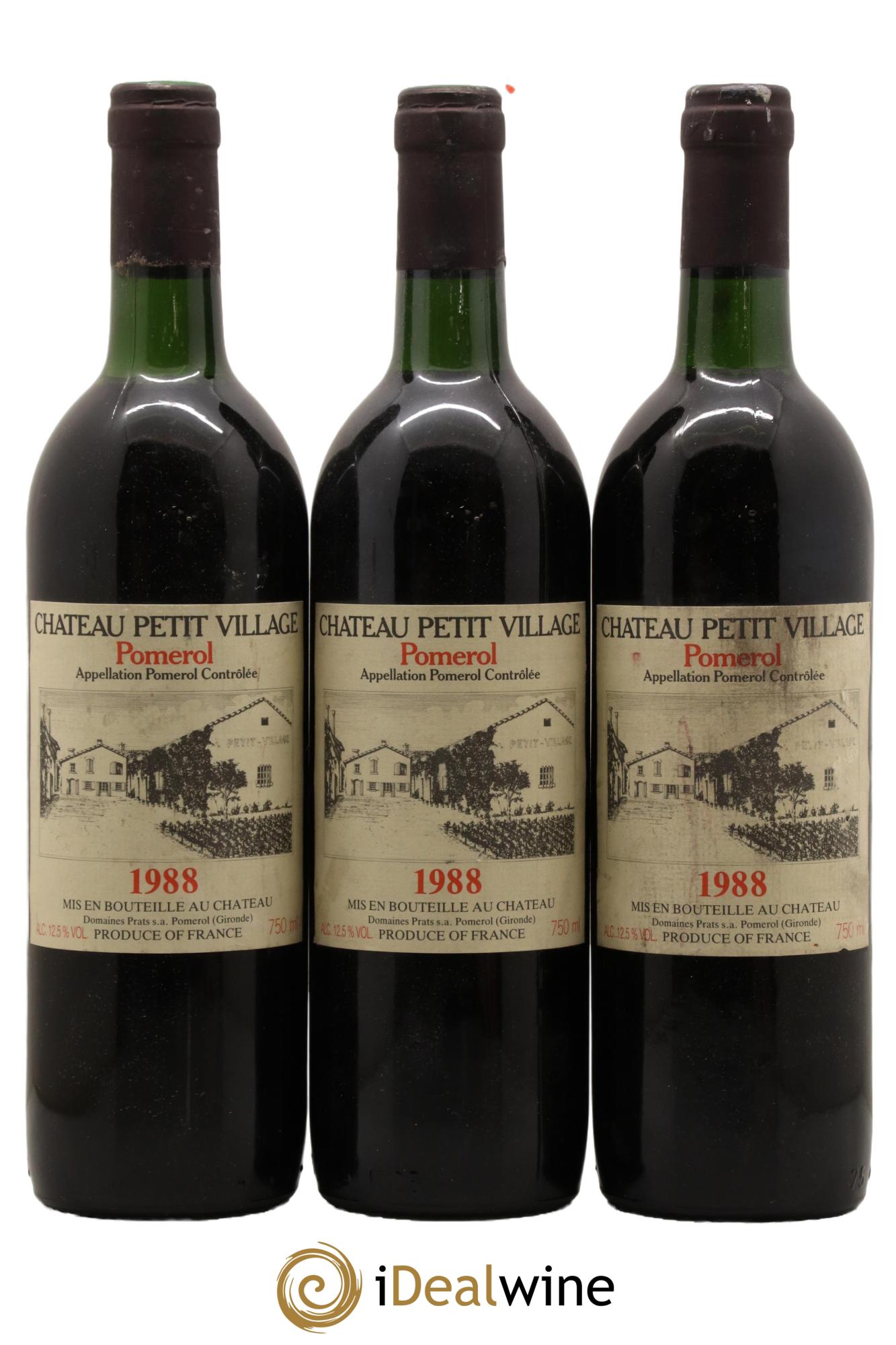 Château Petit Village 1988 - Lot de 3 bouteilles - 0