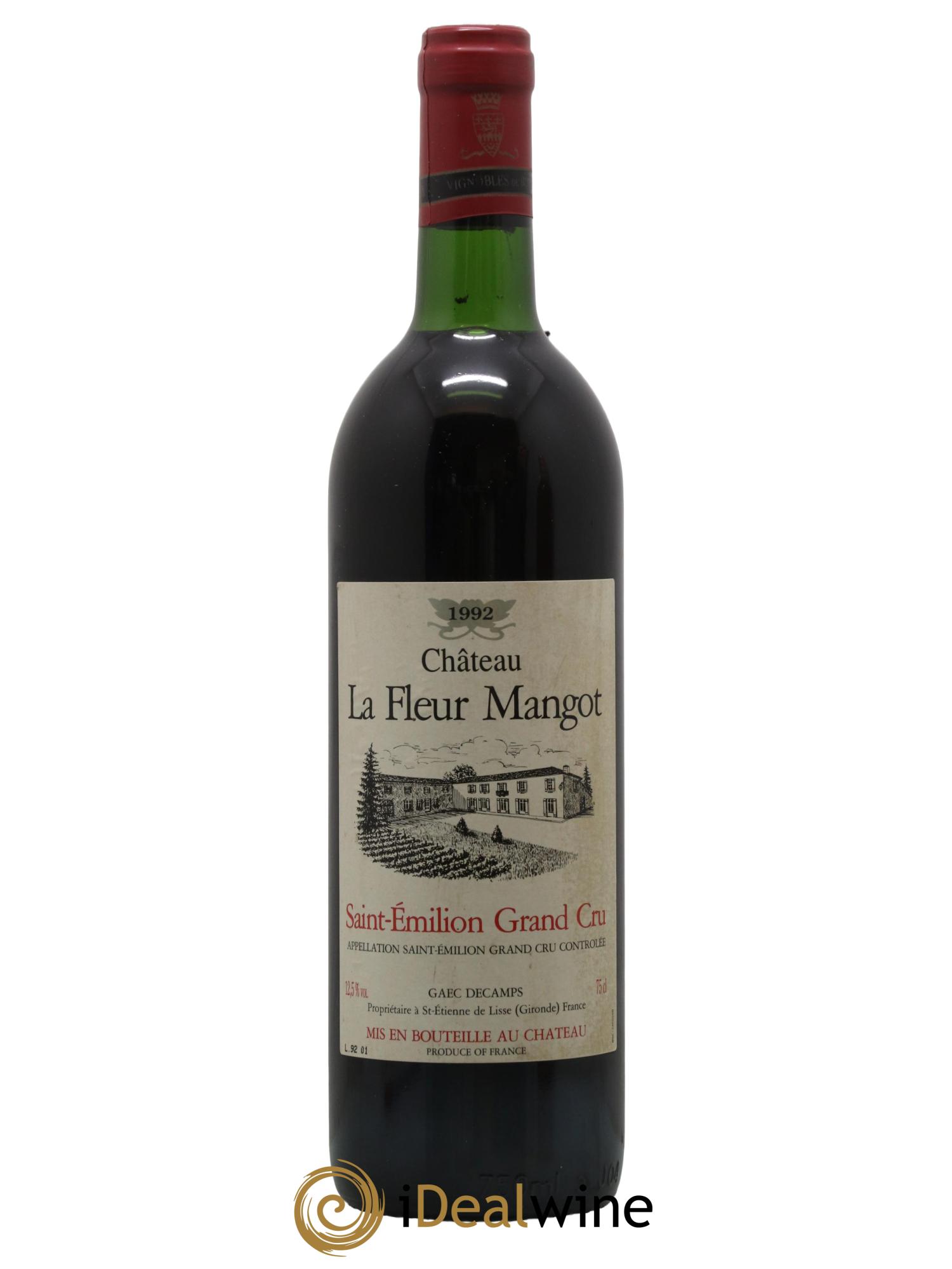 Saint-Émilion Grand Cru Chateau La Fleur Mangot 1992 - Lot de 1 bouteille - 0