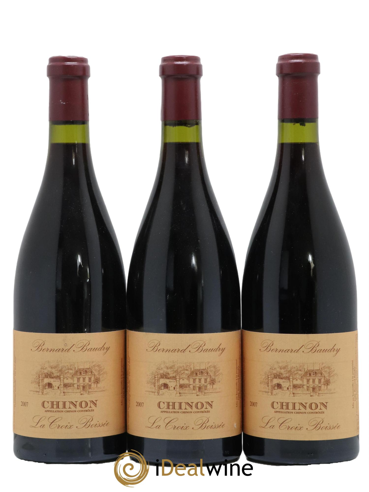 Chinon La Croix Boissée Bernard Baudry 2007 - Lot de 3 bouteilles - 0