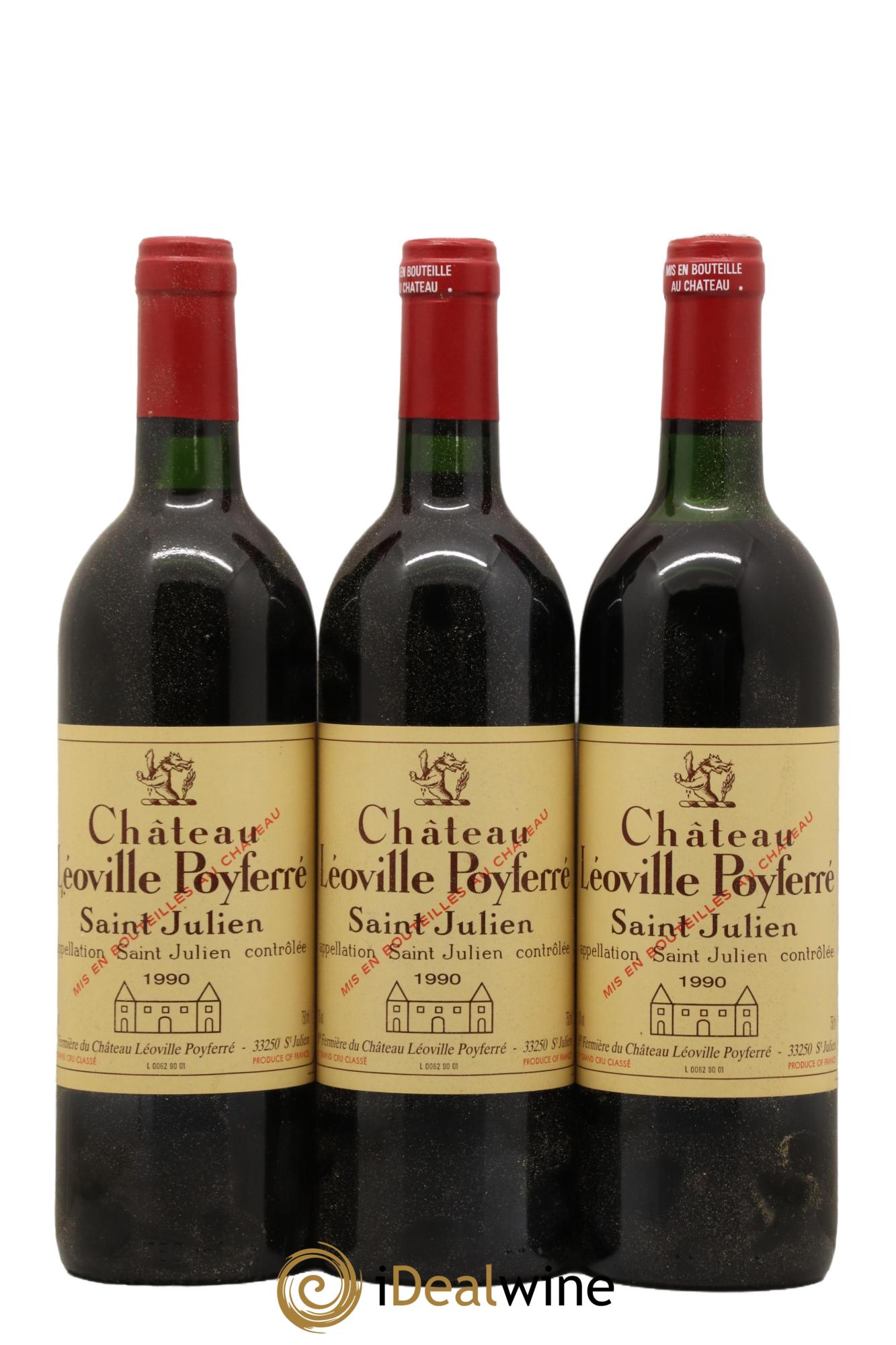 Château Léoville Poyferré 2ème Grand Cru Classé 1990 - Lot de 3 bouteilles - 0