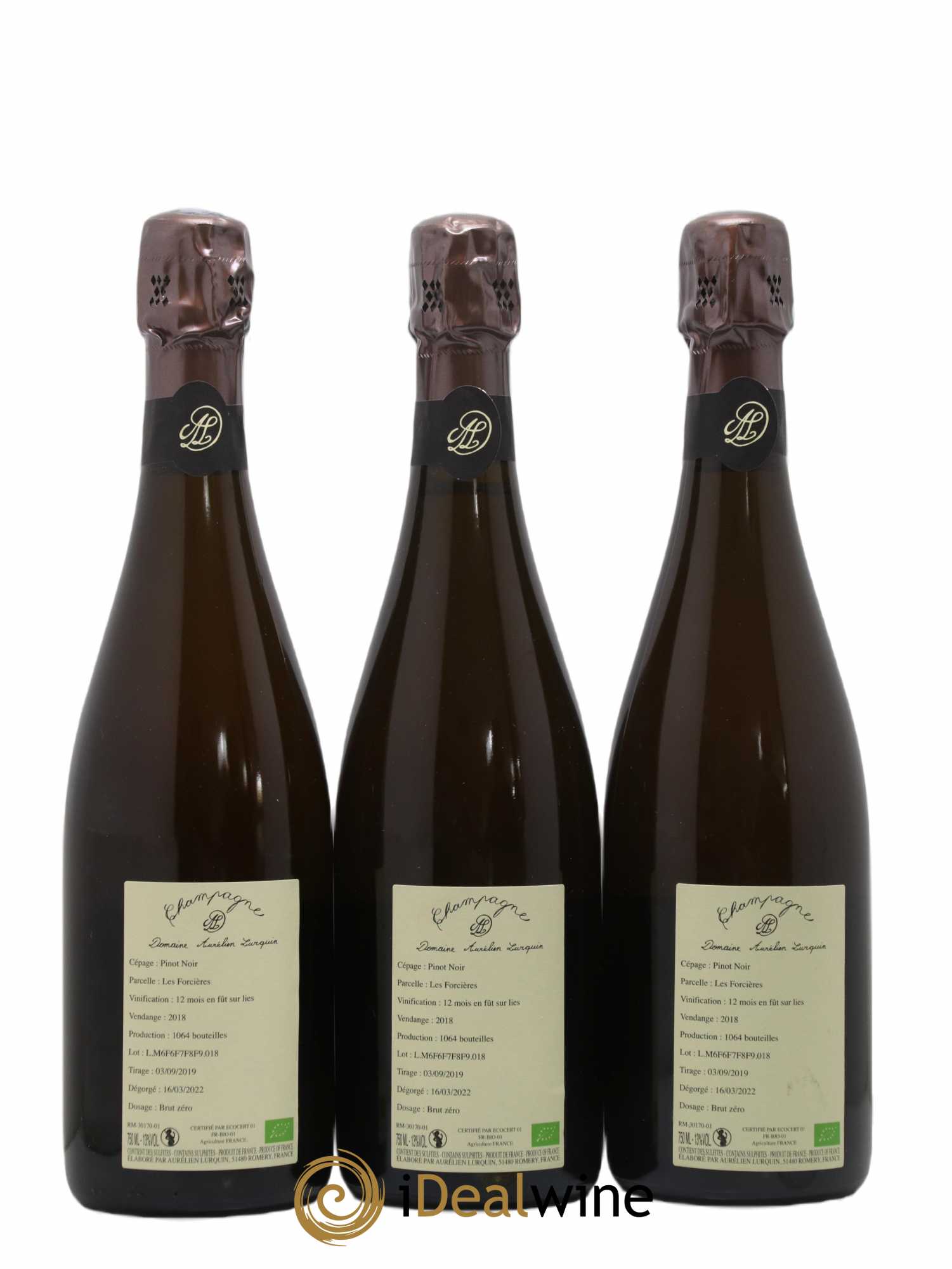 Pinot Noir Les Forcières Aurélien Lurquin  2018 - Lot of 3 bottles - 1