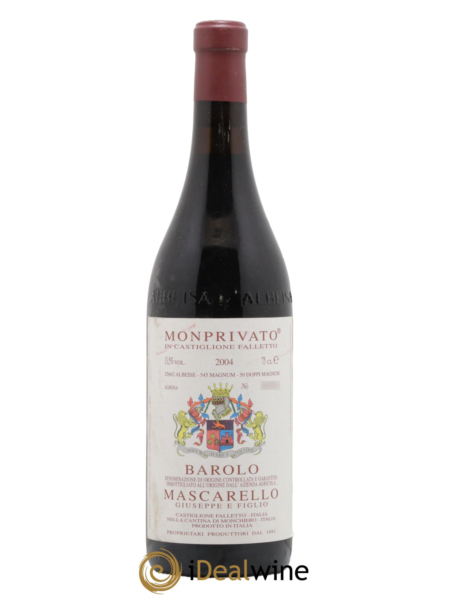 Barolo DOCG Monprivato Giuseppe Mascarello 2004 - Lot de 1 bouteille - 0