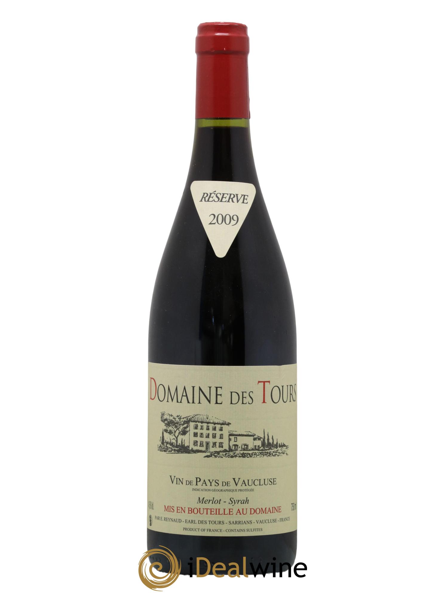 Vaucluse Domaine des Tours Merlot-Syrah Emmanuel Reynaud 2009 - Lot de 1 bouteille - 0