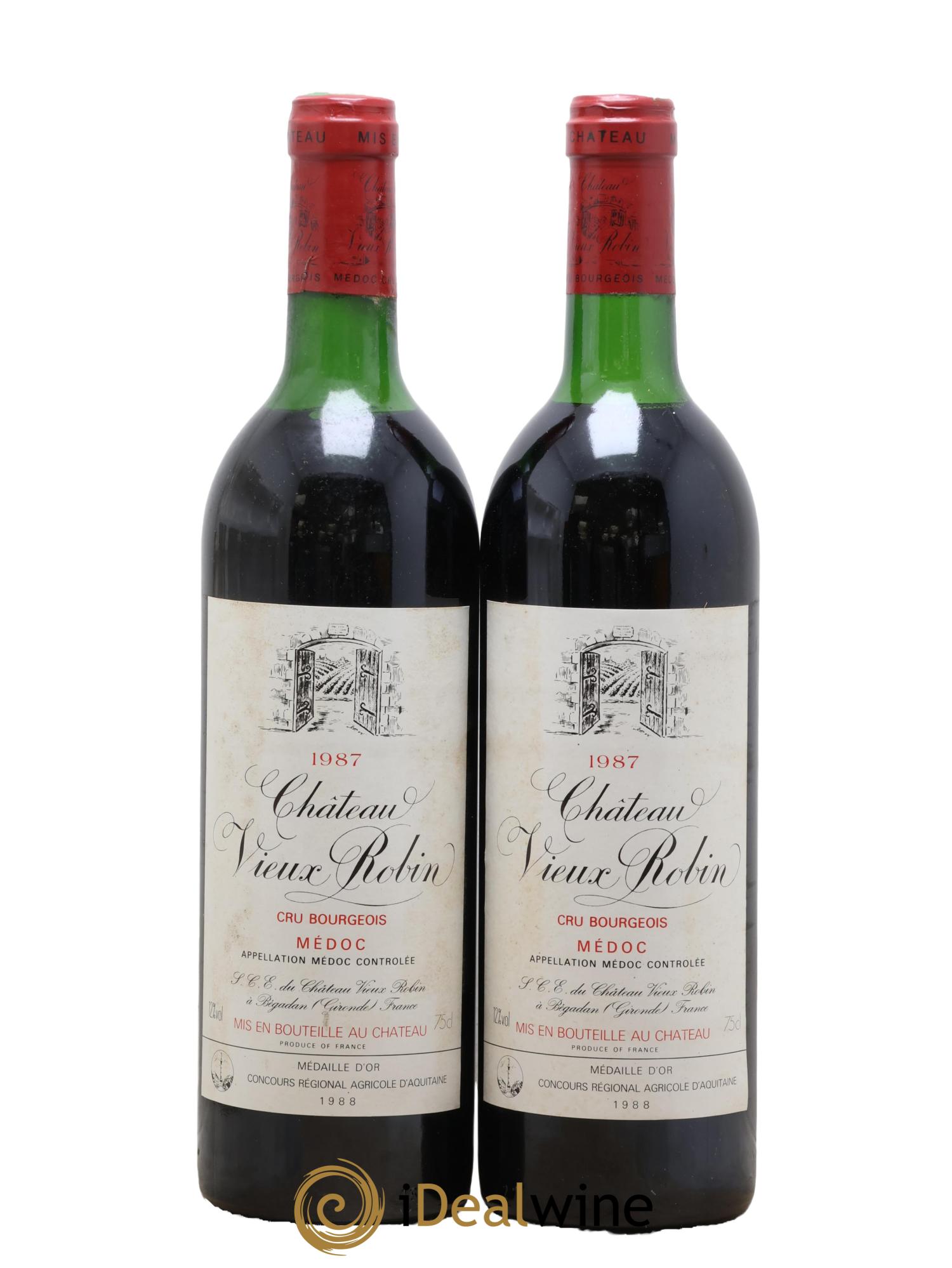 Château Vieux Robin Cru Bourgeois 1987 - Lot de 2 bouteilles - 0