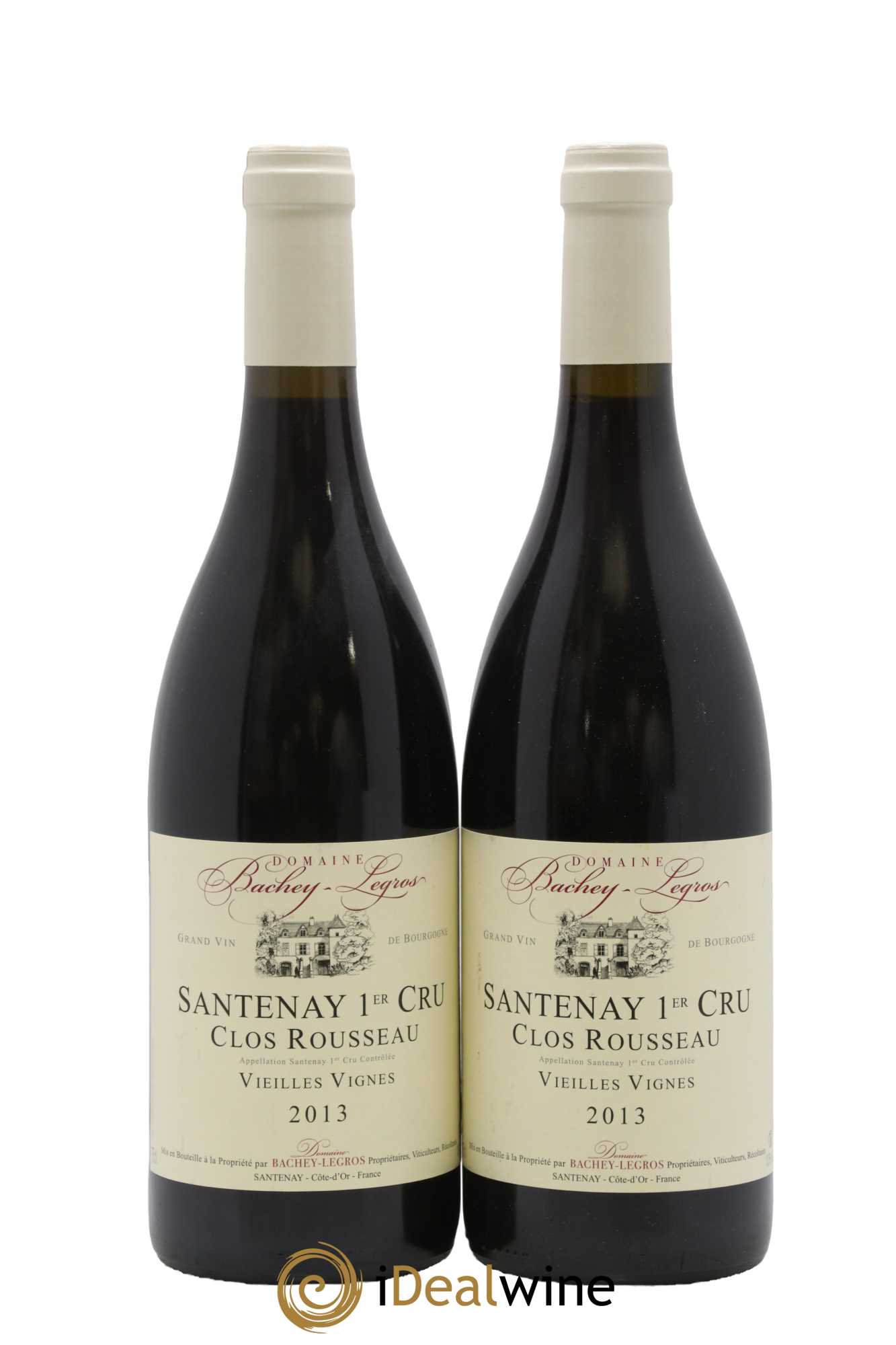 Santenay 1er Cru Clos Rousseau Les Fourneaux Vieilles Vignes Bachey-Legros 2013 - Lot de 2 bouteilles - 0
