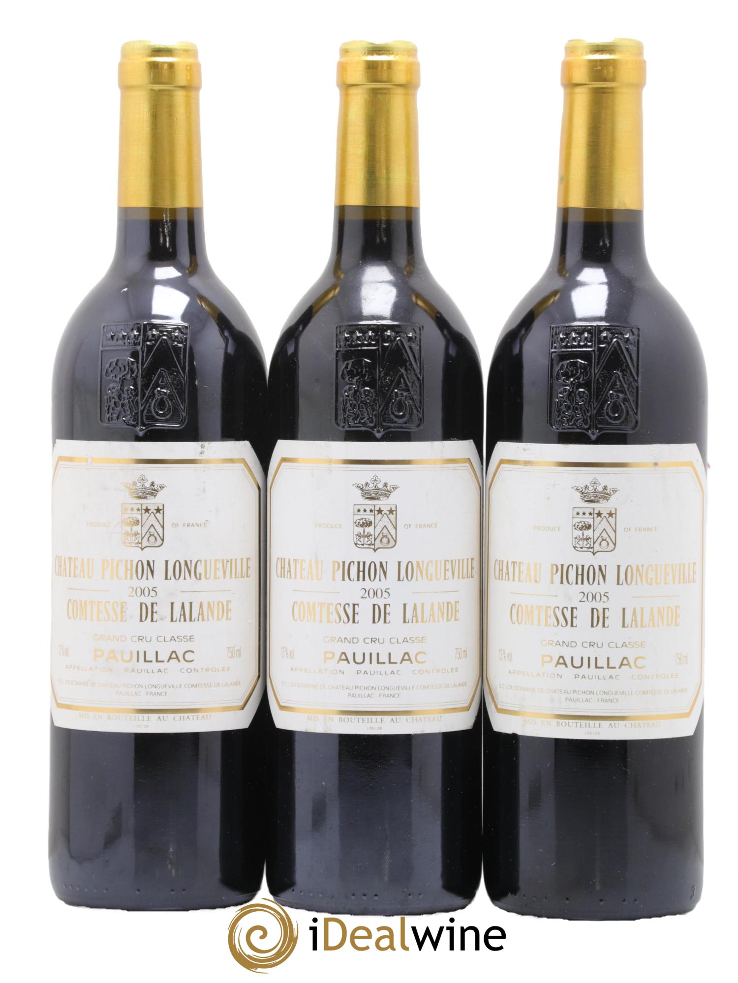 Château Pichon Longueville Comtesse de Lalande 2ème Grand Cru Classé 2005 - Lot de 3 bouteilles - 0