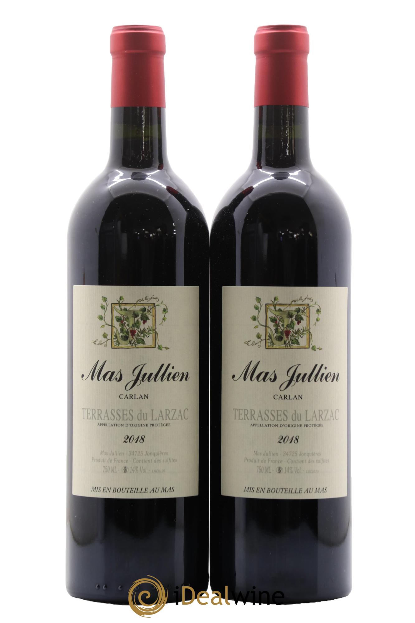 Terrasses du Larzac Mas Jullien Carlan Olivier Jullien 2018 - Lot de 2 bouteilles - 0