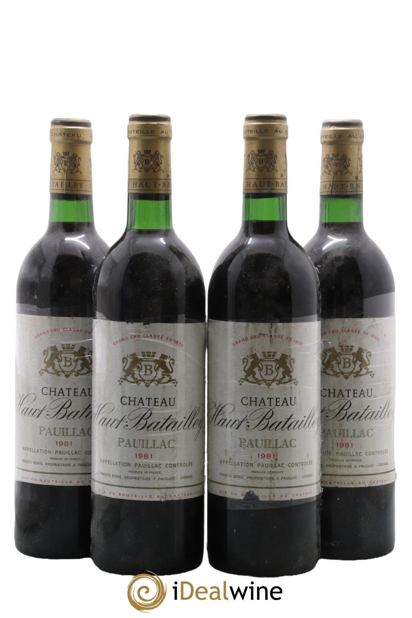 Château Haut Batailley 5ème Grand Cru Classé 1981 - Lot de 4 bouteilles - 0