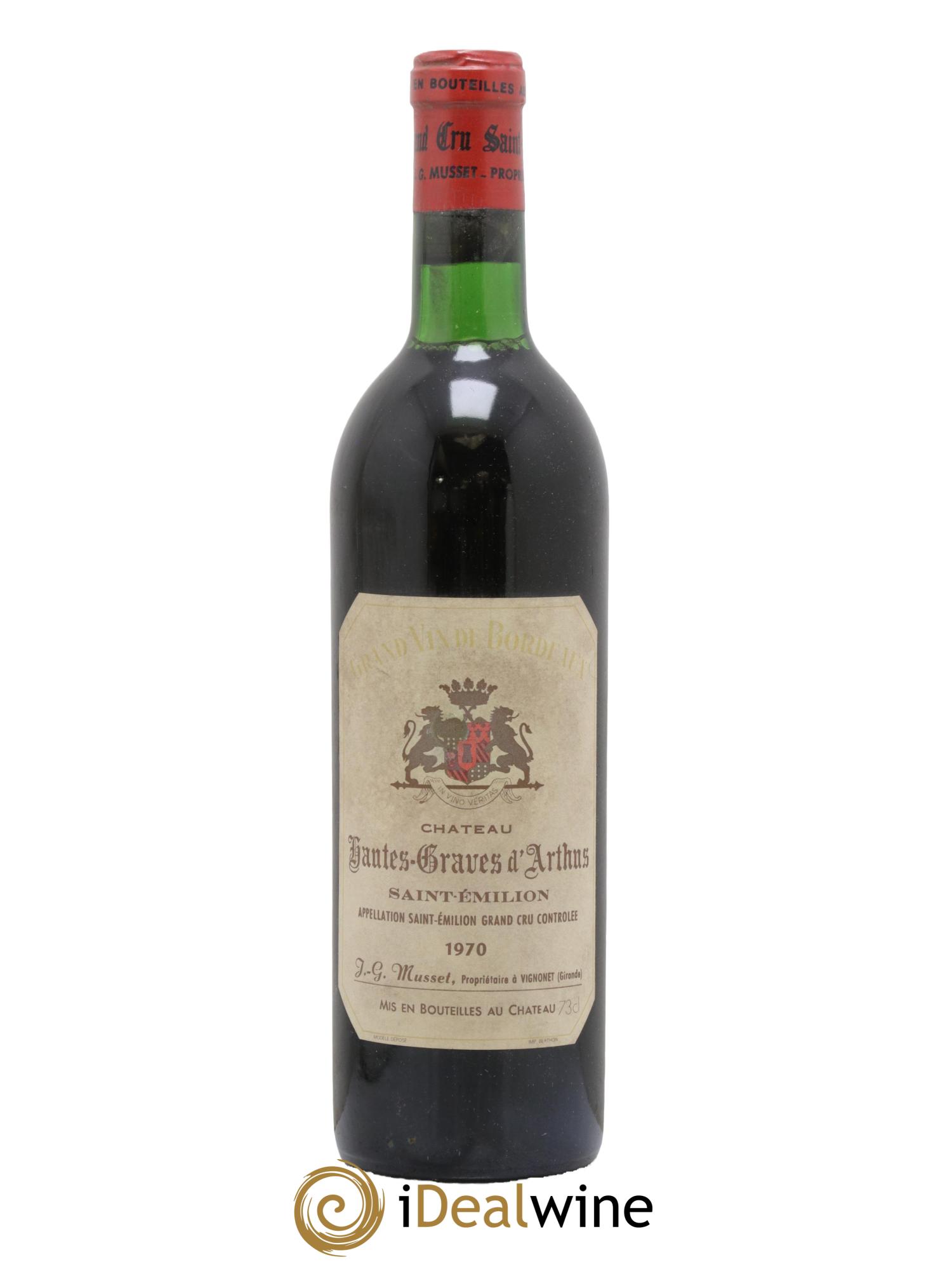 Saint-Émilion Grand Cru Château Hautes Gravec d'Arthus 1970 - Lot de 1 bouteille - 0