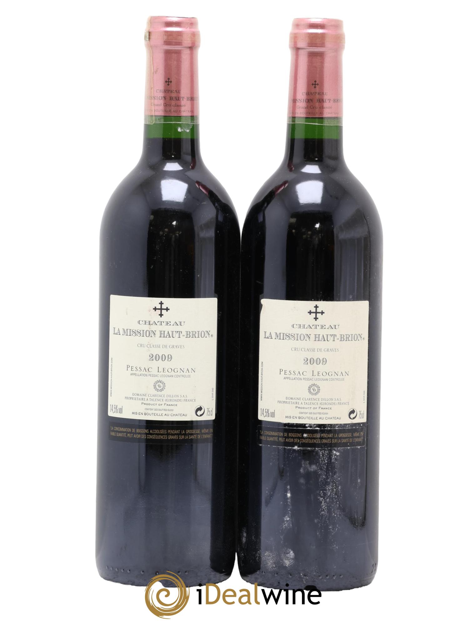 Château la Mission Haut-Brion Cru Classé de Graves 2009 - Lotto di 2 bottiglie - 1